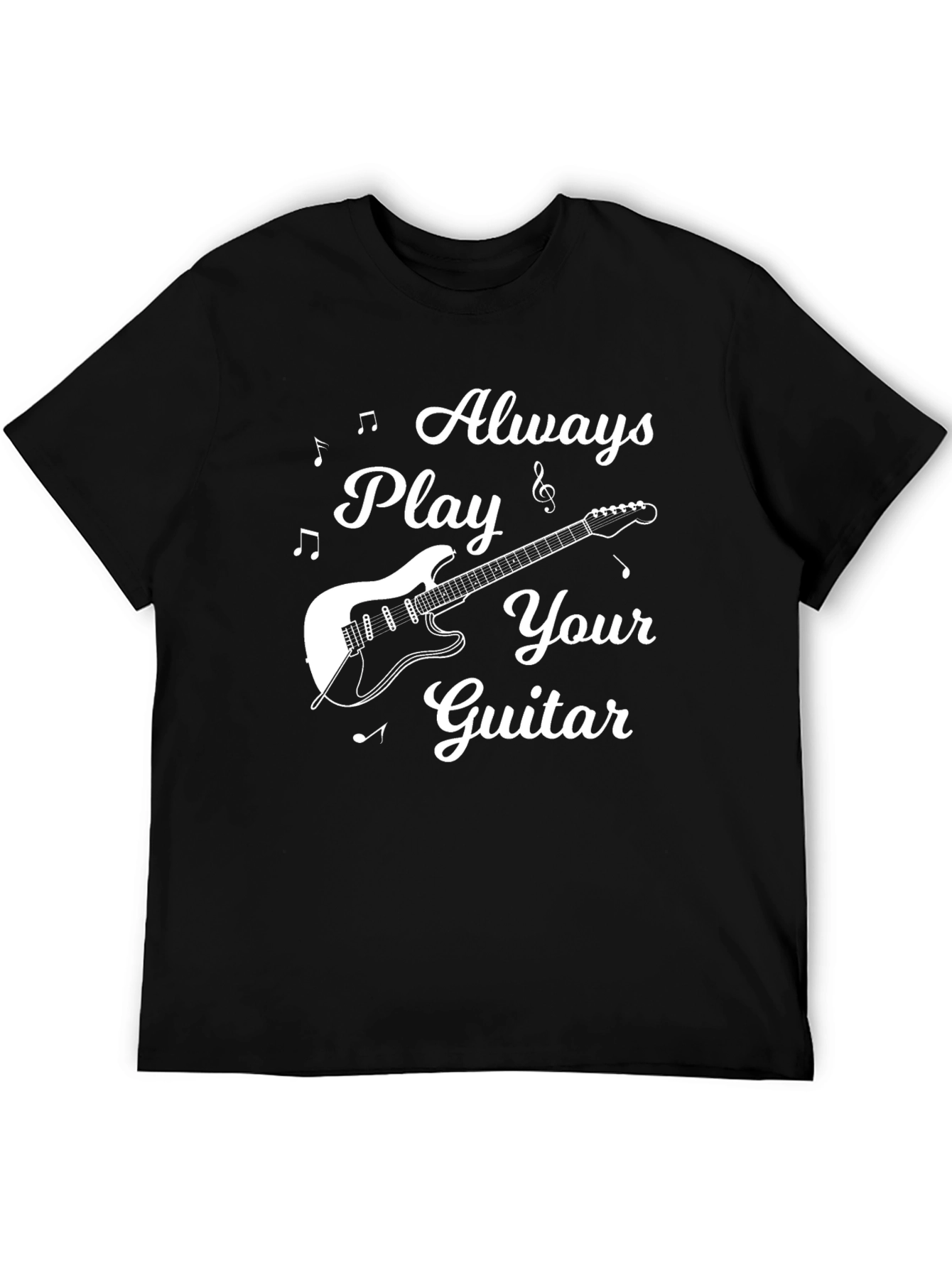 Always Play Your Guitar Black Graphic Tee