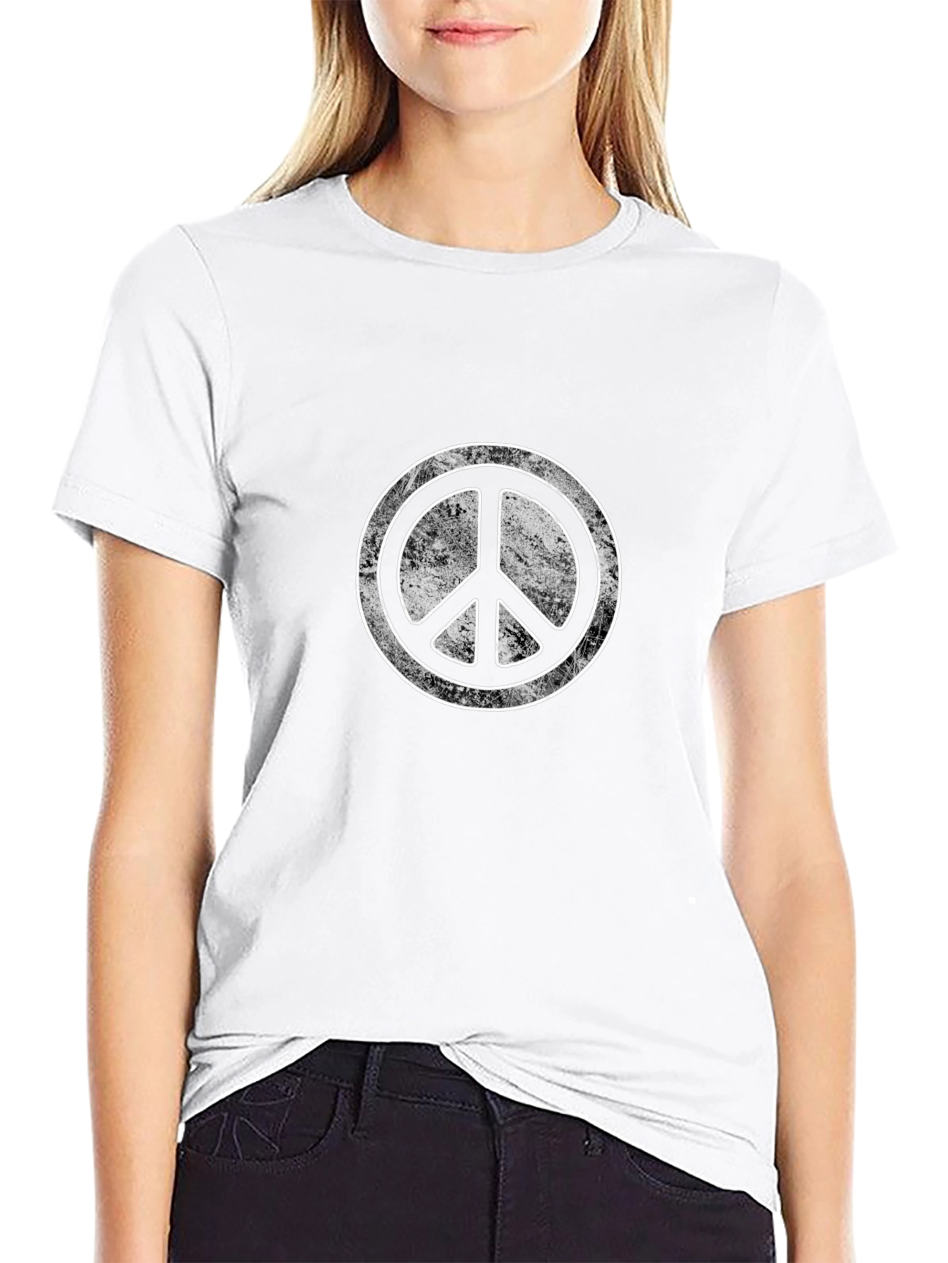 Retro Peace Sign Black T-Shirt