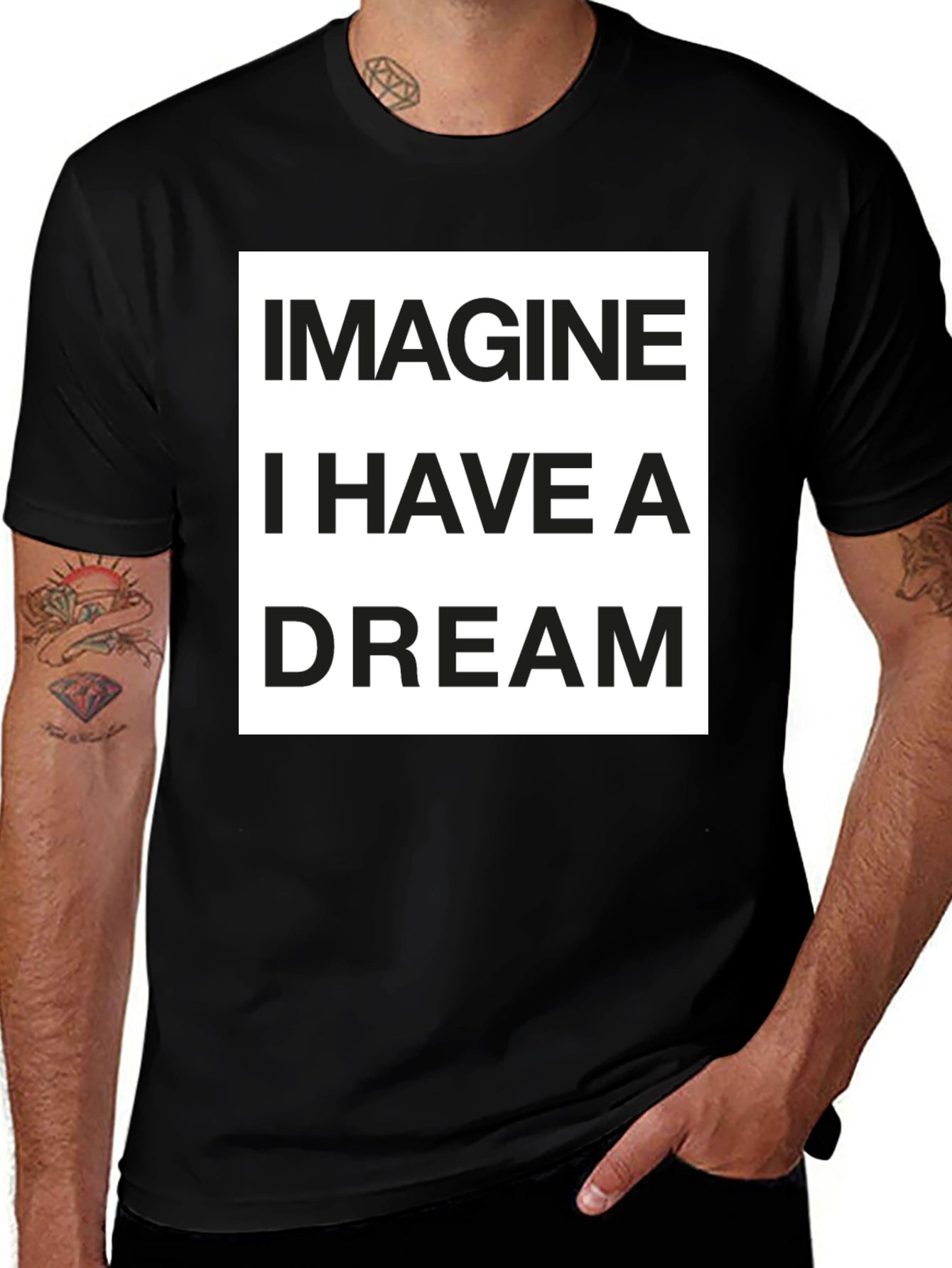 Imagine I Have a Dream Black Graphic T-Shirt
