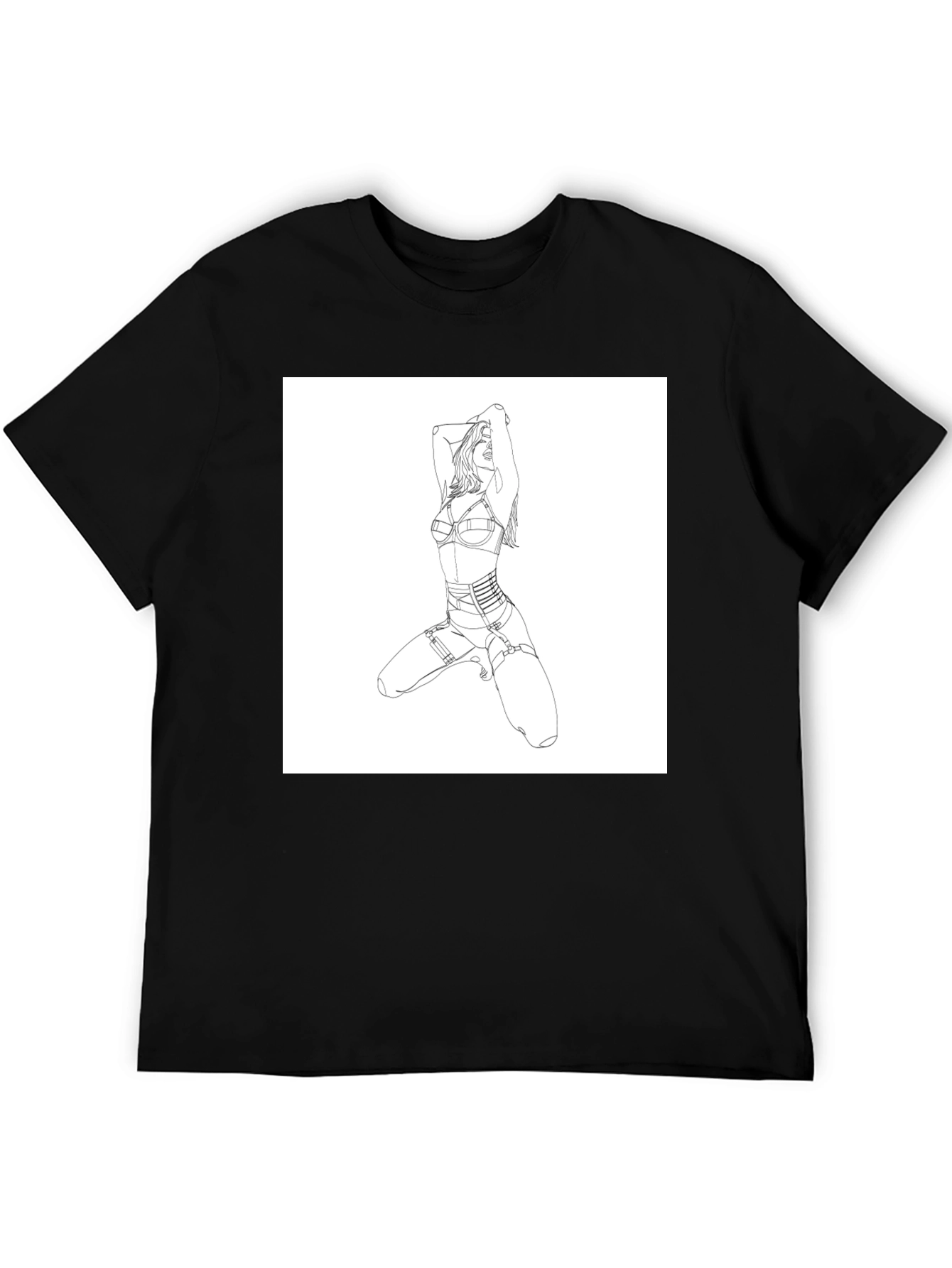 Graphic Tee - Woman Lingerie Art Black