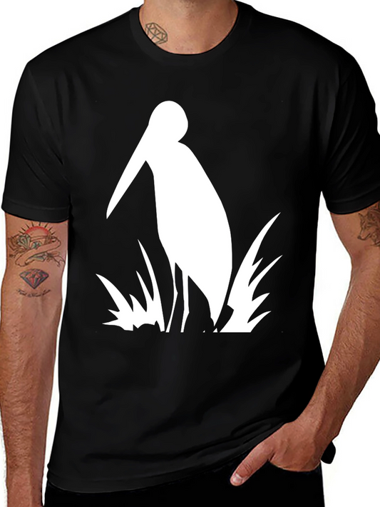 Heron Graphic Tee - Black Cotton Shirt