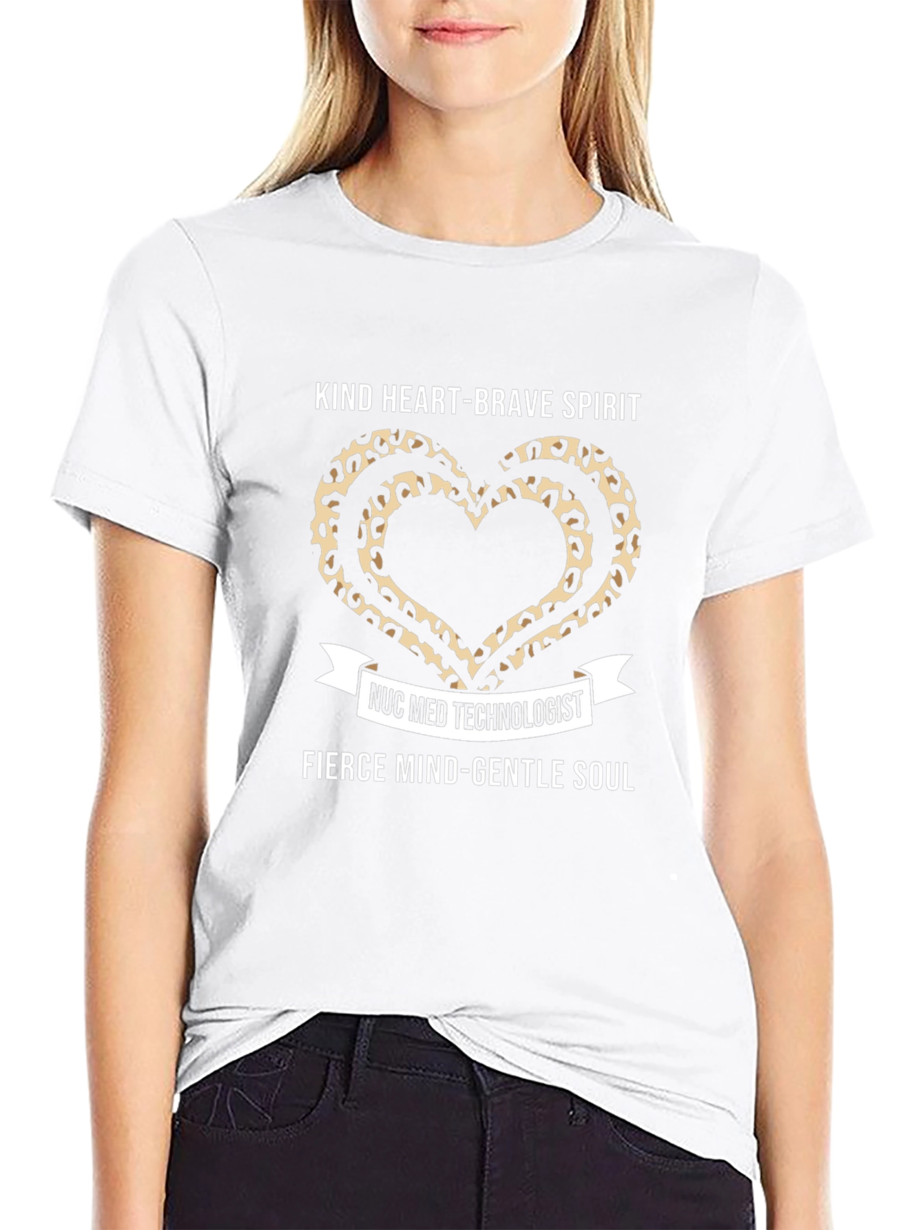 Nuc Med Technologist Kind Heart Leopard Print T-Shirt