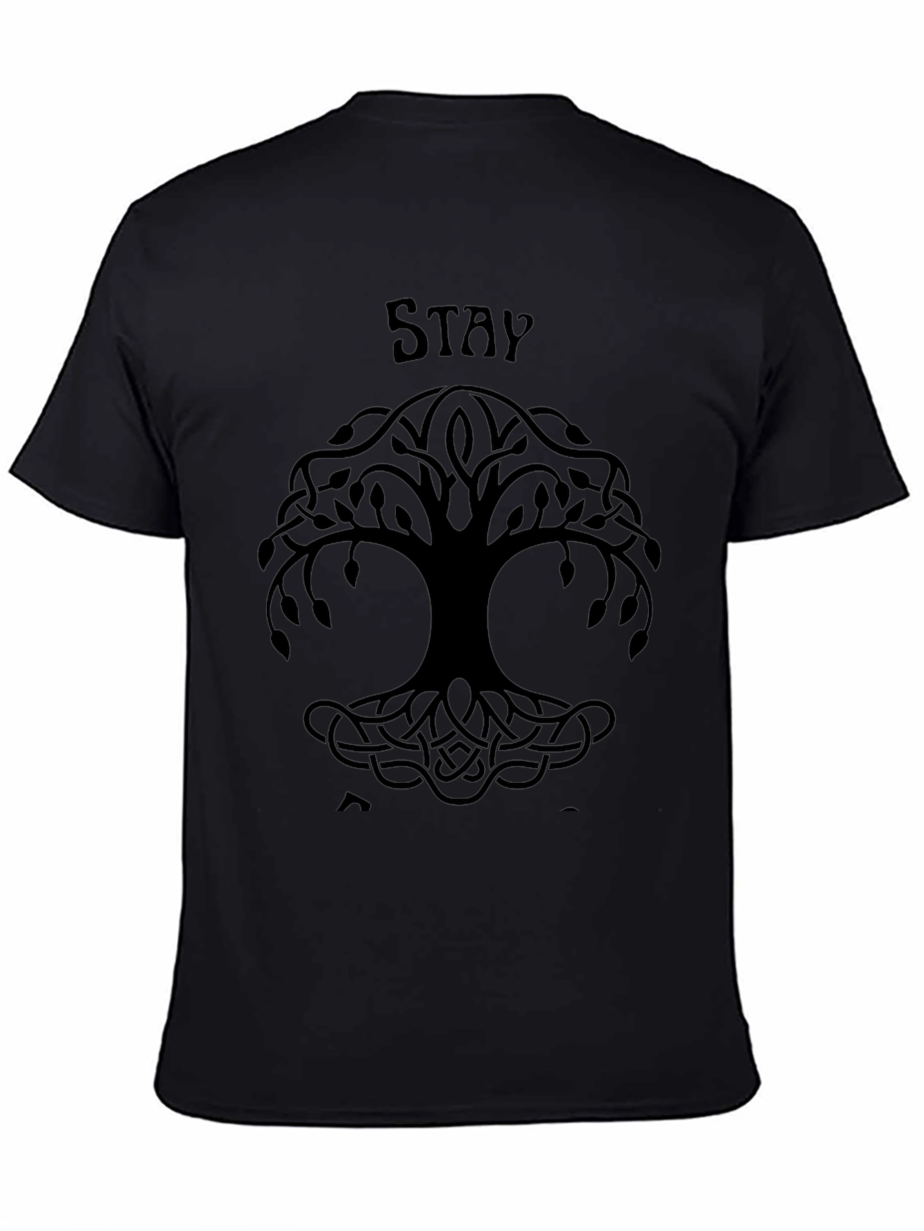 Stay Tree Graphic Black T-Shirt