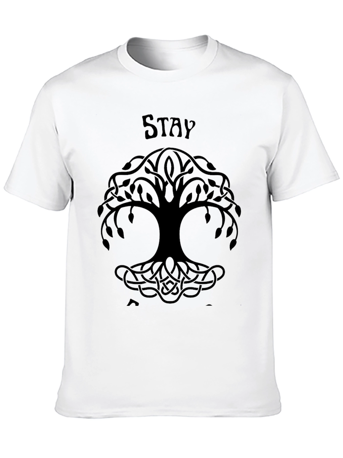 Stay Tree Graphic Black T-Shirt