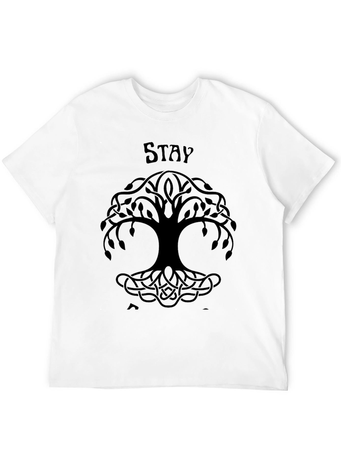 Stay Tree Graphic Black T-Shirt