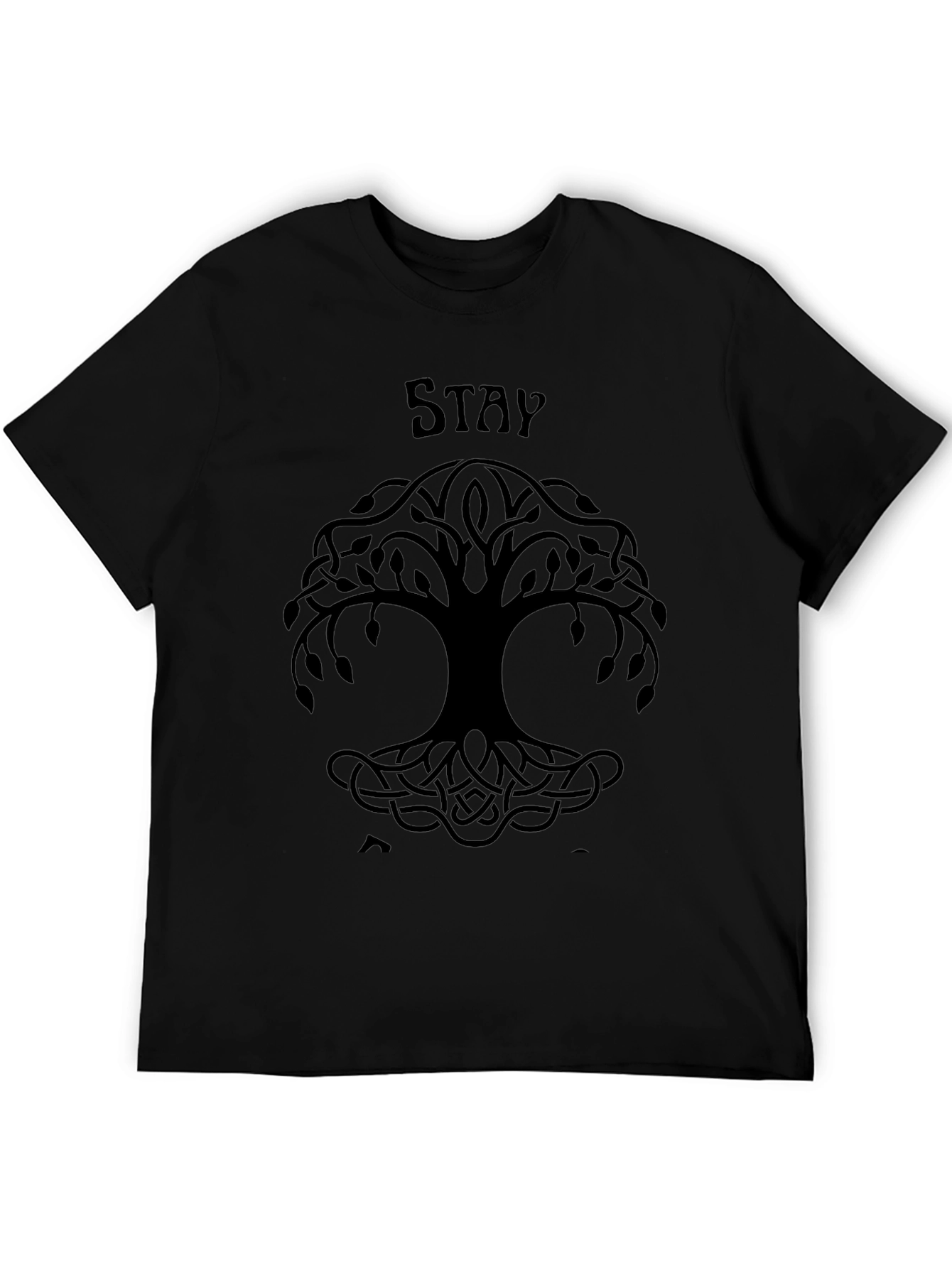 Stay Tree Graphic Black T-Shirt