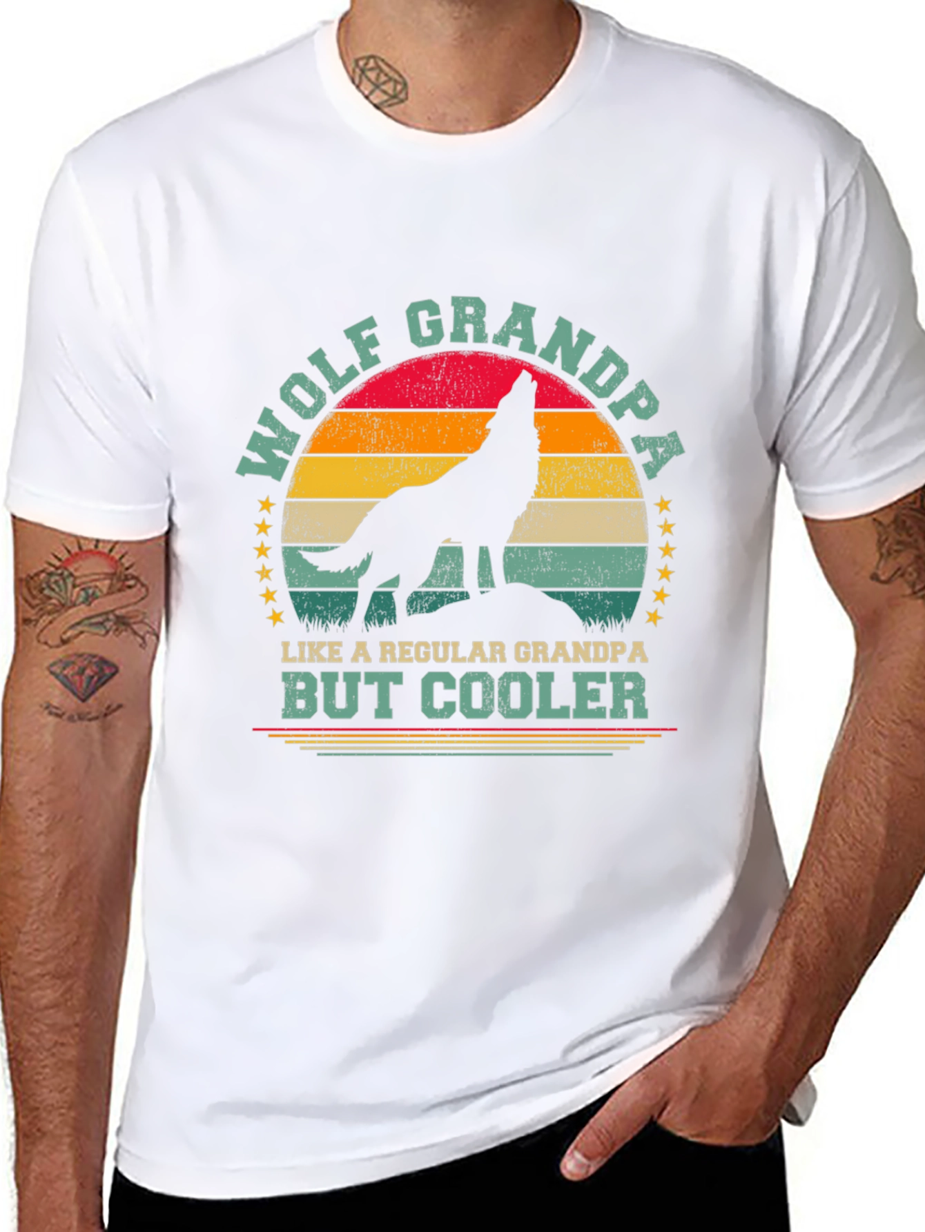 Wolf Grandpa T-Shirt - Cool Grandpa Shirt