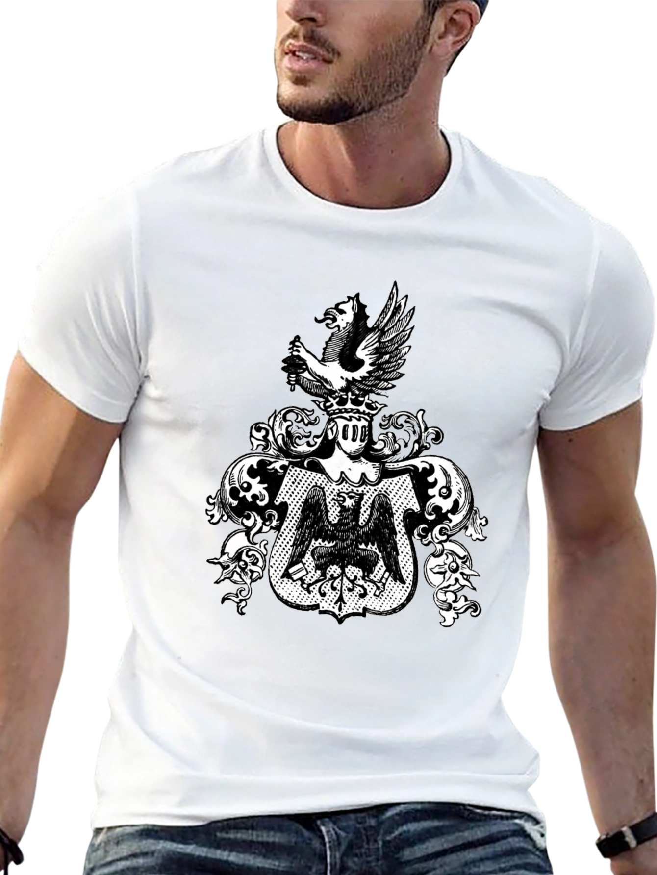 Heraldic Eagle Crest T-Shirt - Classic Graphic Tee