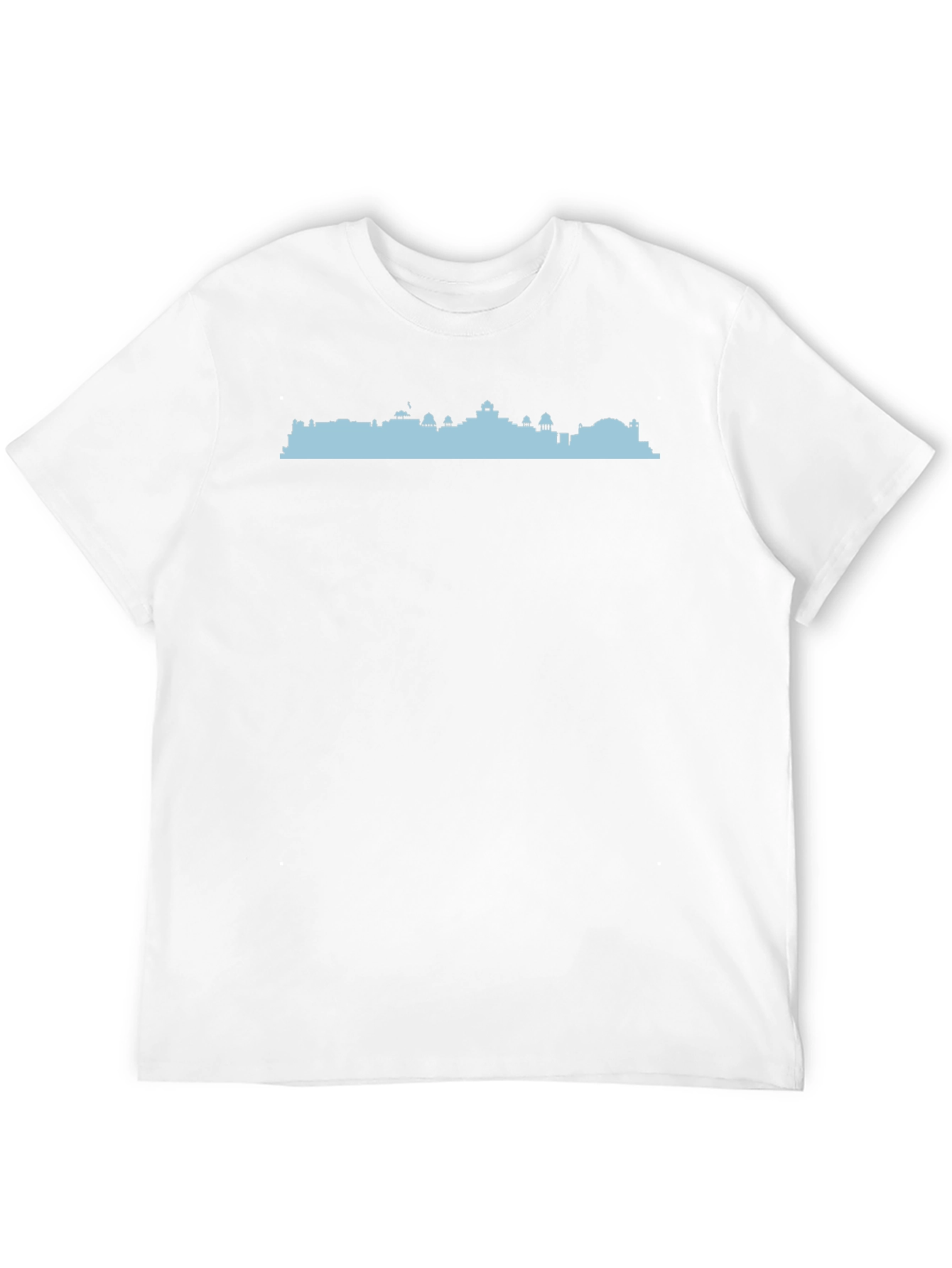 Cityscape Silhouette Graphic Tee - Black Cotton T-Shirt