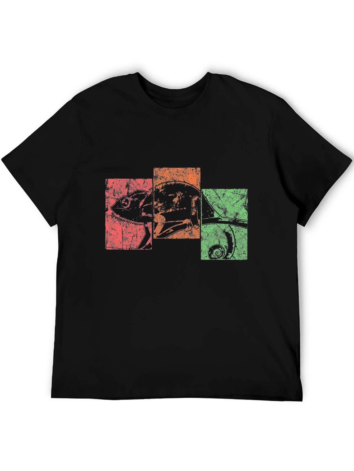 Retro Chameleon Graphic Tee - Black