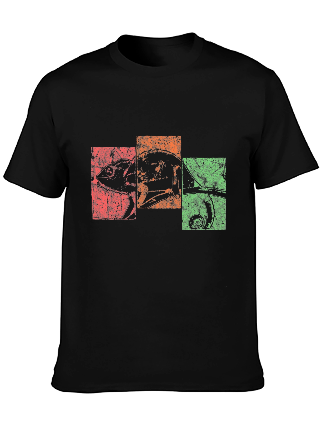 Retro Chameleon Graphic Tee - Black