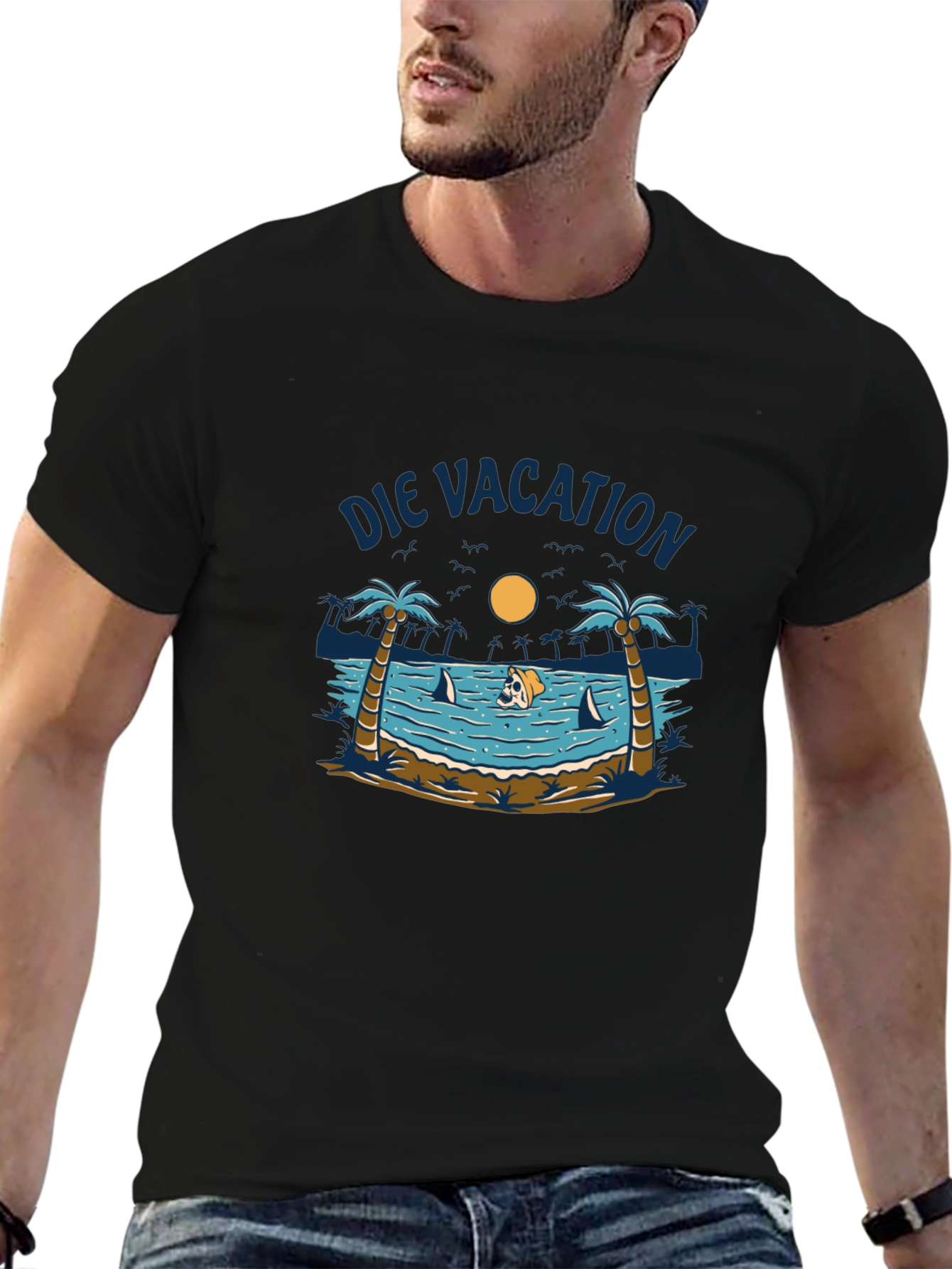Die Vacation Beach T-Shirt - Unique Graphic Tee
