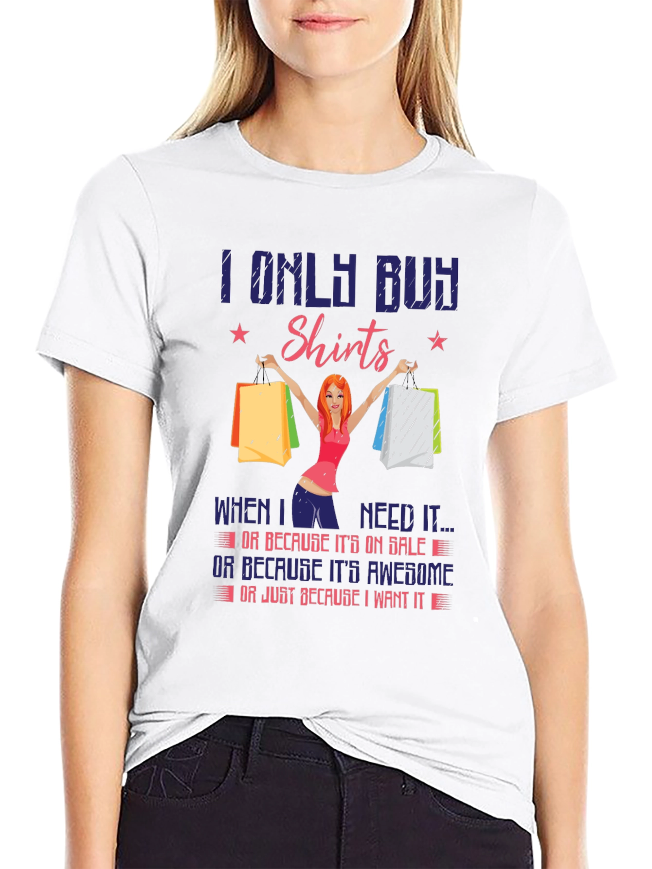 Funny I Only Buy Shirts Graphic Tee