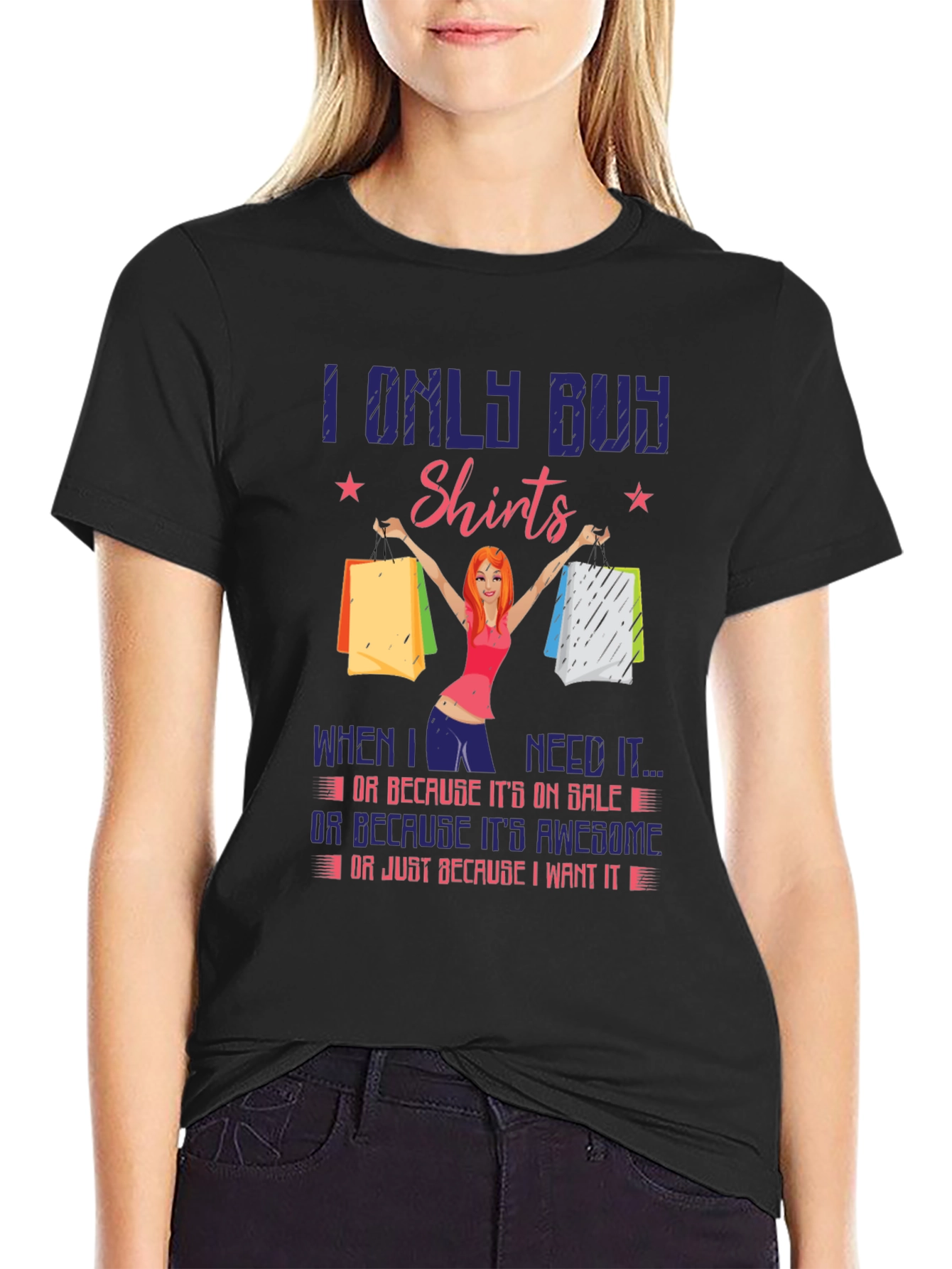 Funny I Only Buy Shirts Graphic Tee