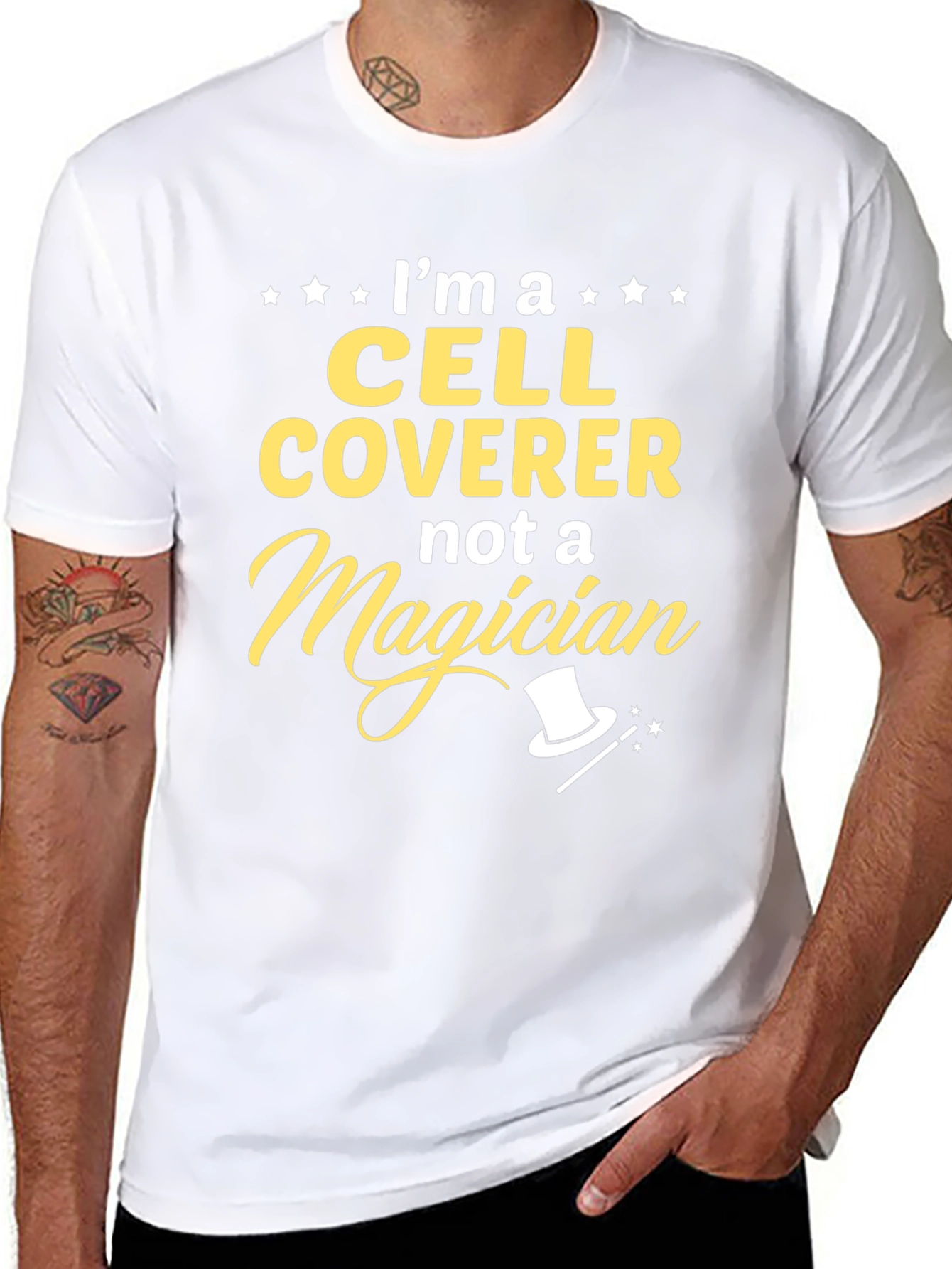Cell Coverer T-Shirt - Not a Magician Funny Tee
