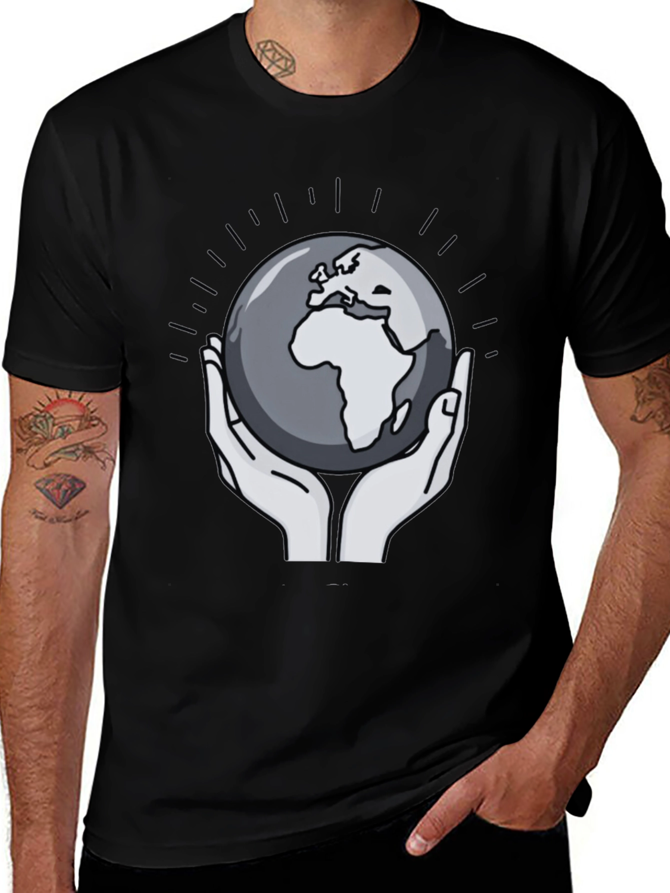 Earth in Our Hands Graphic Tee - Black