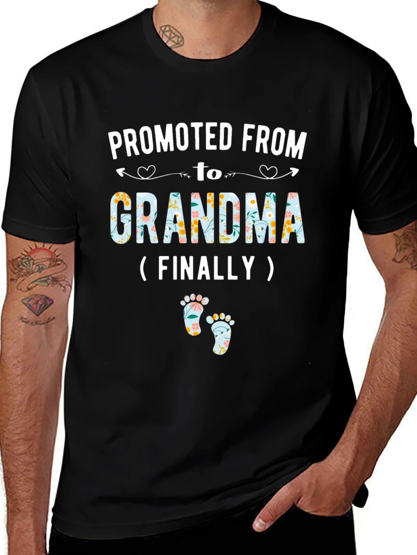 Promoted to Grandma Floral T-Shirt