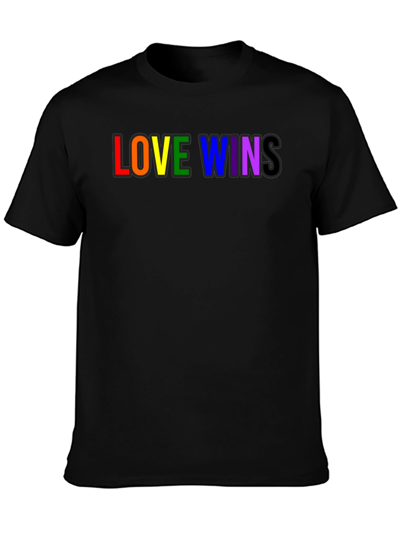 Love Wins Rainbow Pride T-Shirt - Black
