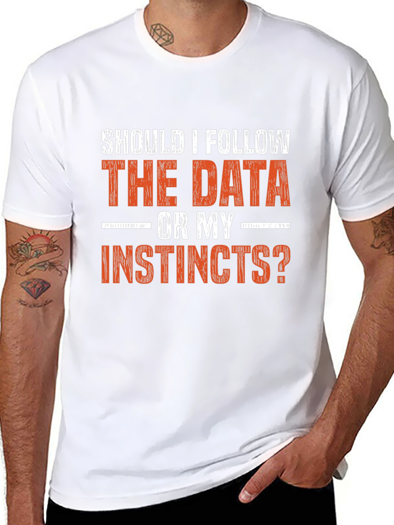 Data vs. Instincts Graphic Tee - Decision Maker Shirt