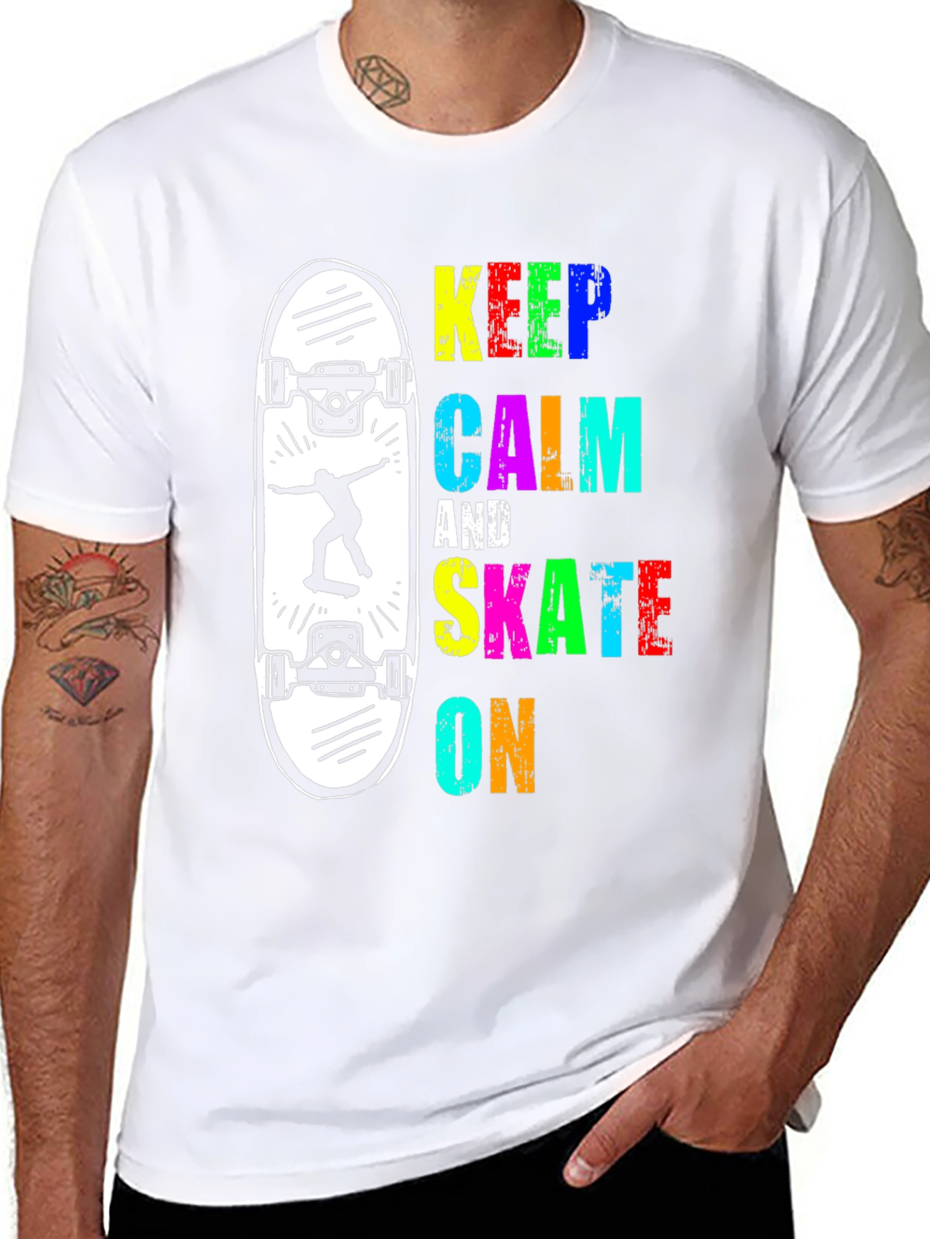 Keep Calm and Skate On Graphic Tee