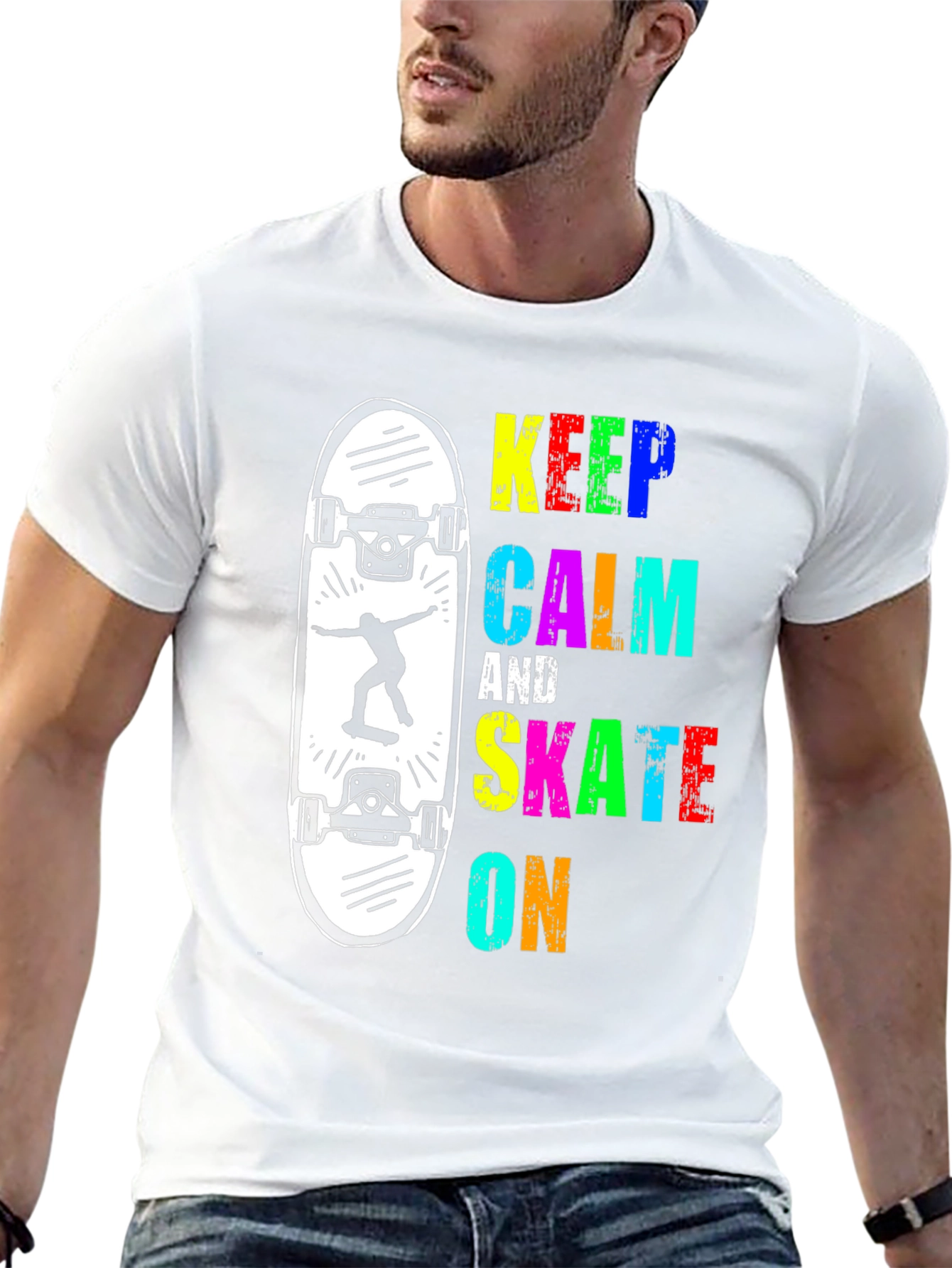 Keep Calm and Skate On Graphic Tee