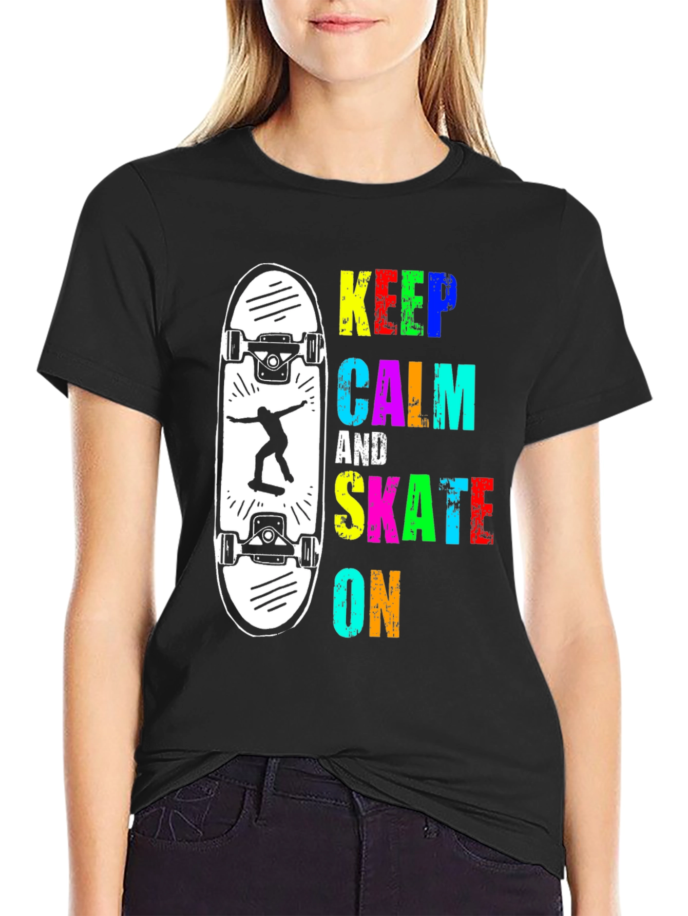 Keep Calm and Skate On Graphic Tee