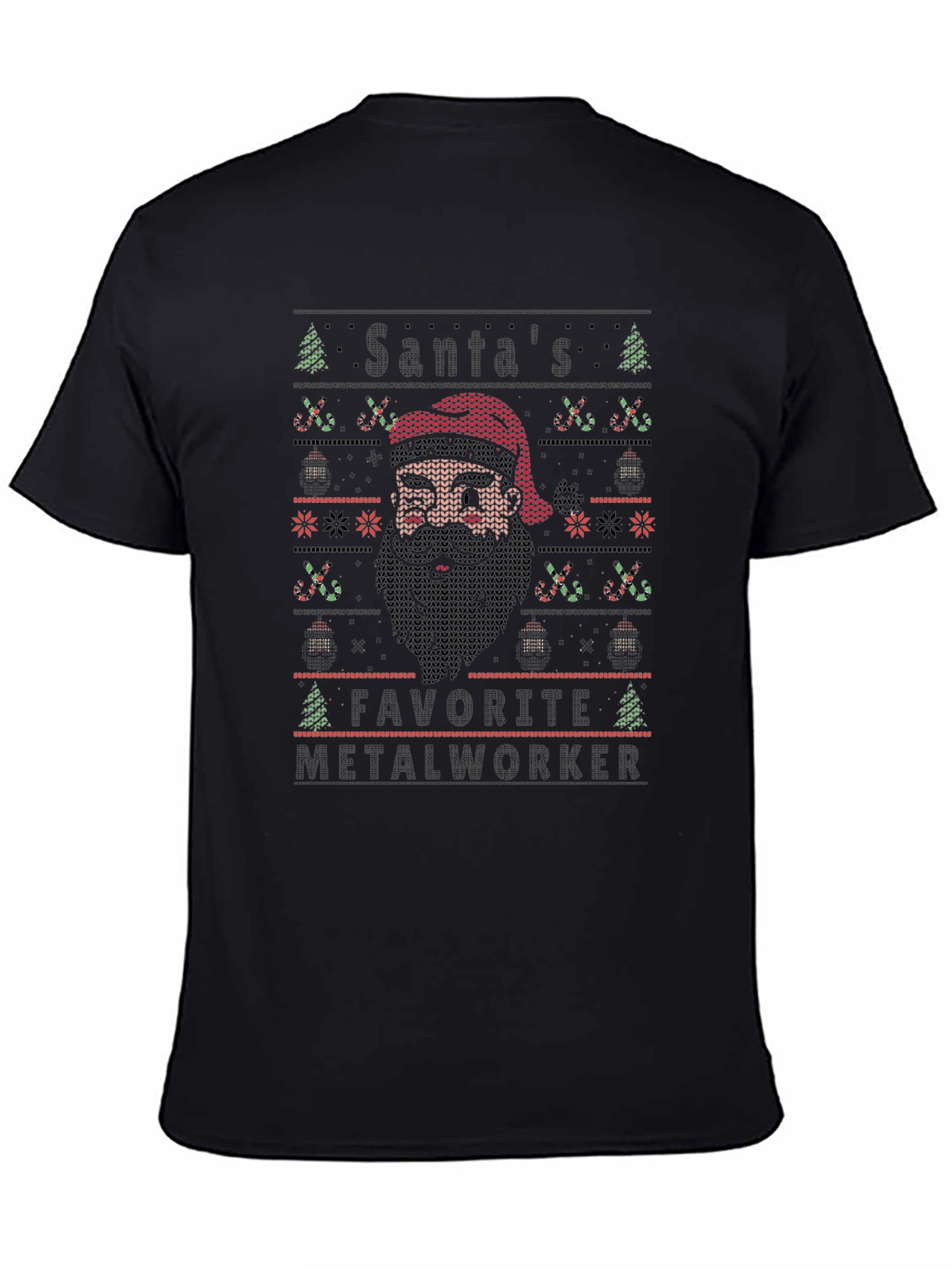 Santas Favorite Metalworker Ugly Christmas T-Shirt
