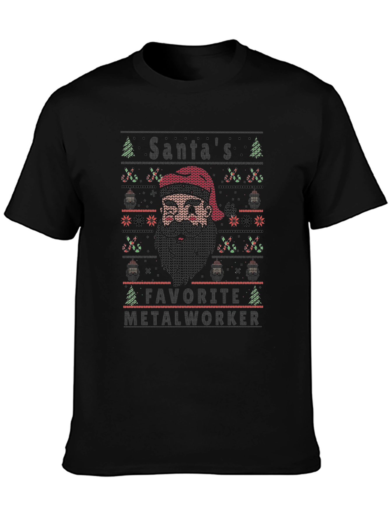 Santas Favorite Metalworker Ugly Christmas T-Shirt