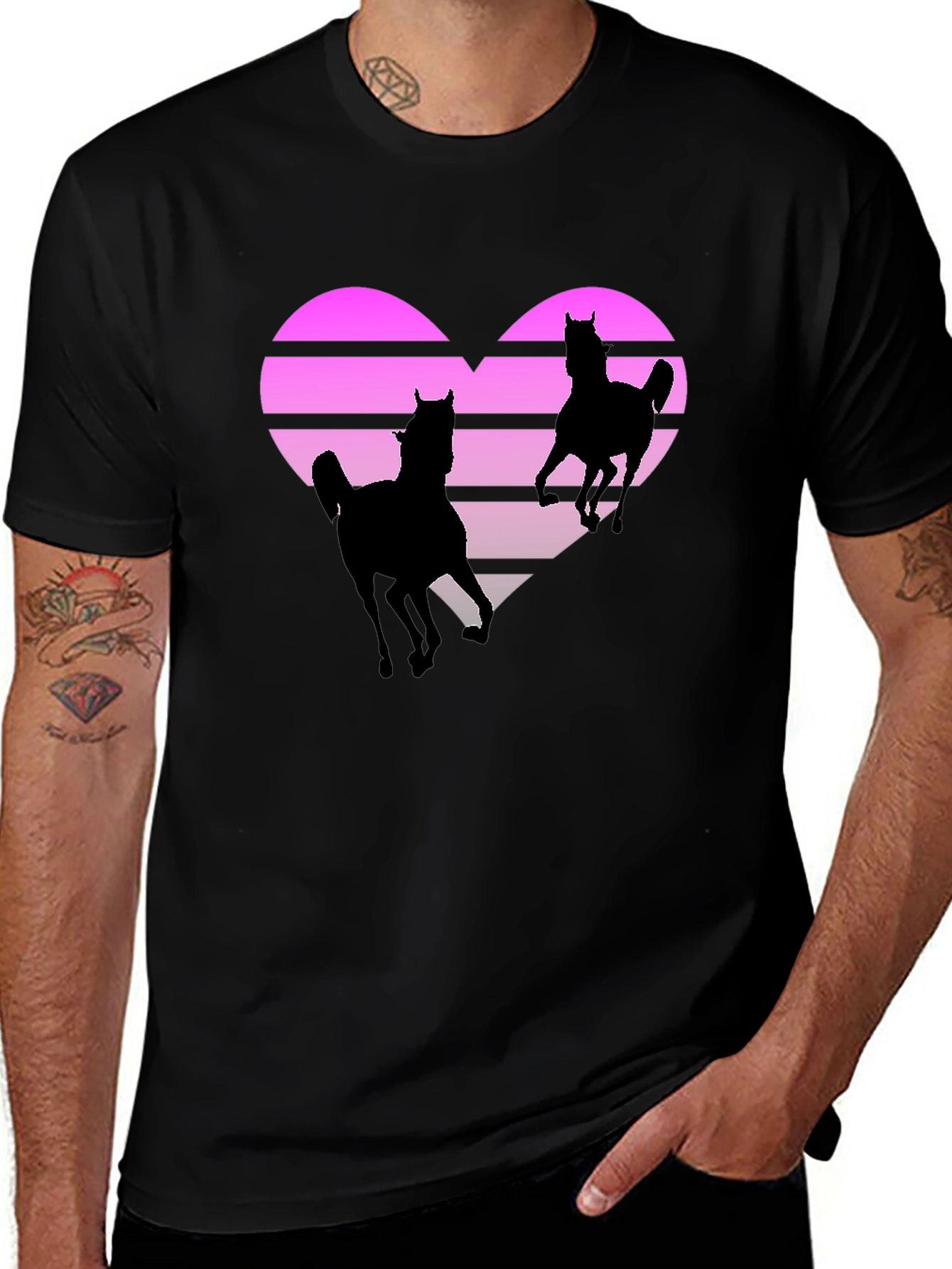 Retro Horse Heart Graphic Tee