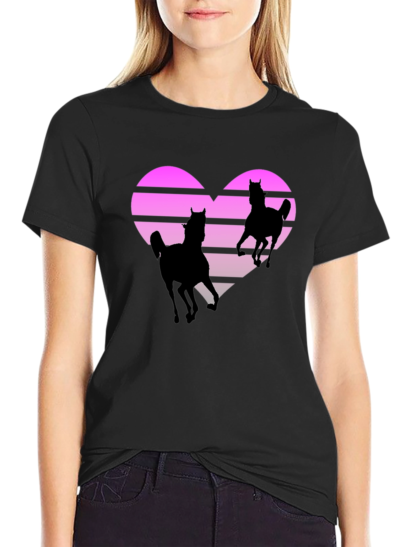 Retro Horse Heart Graphic Tee