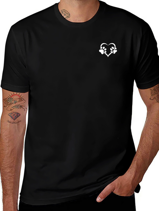 Heart Paw Print Tee - Classic Black T-Shirt