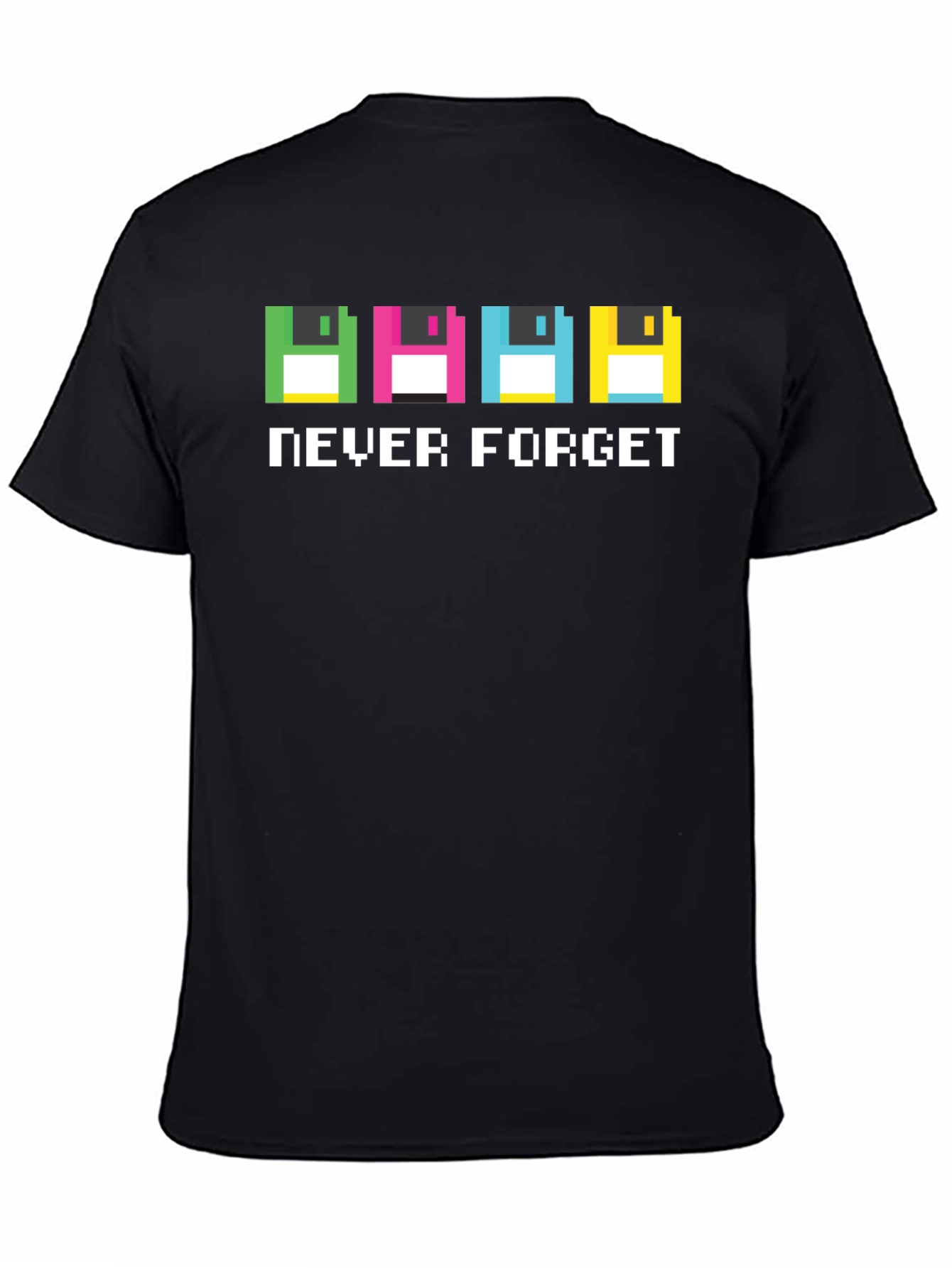 Retro Pixel Floppy Disk T-Shirt - Never Forget