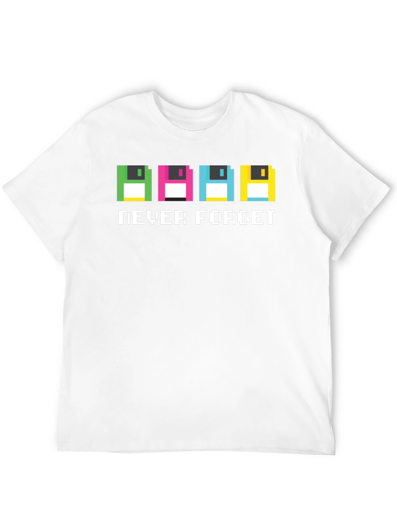 Retro Pixel Floppy Disk T-Shirt - Never Forget