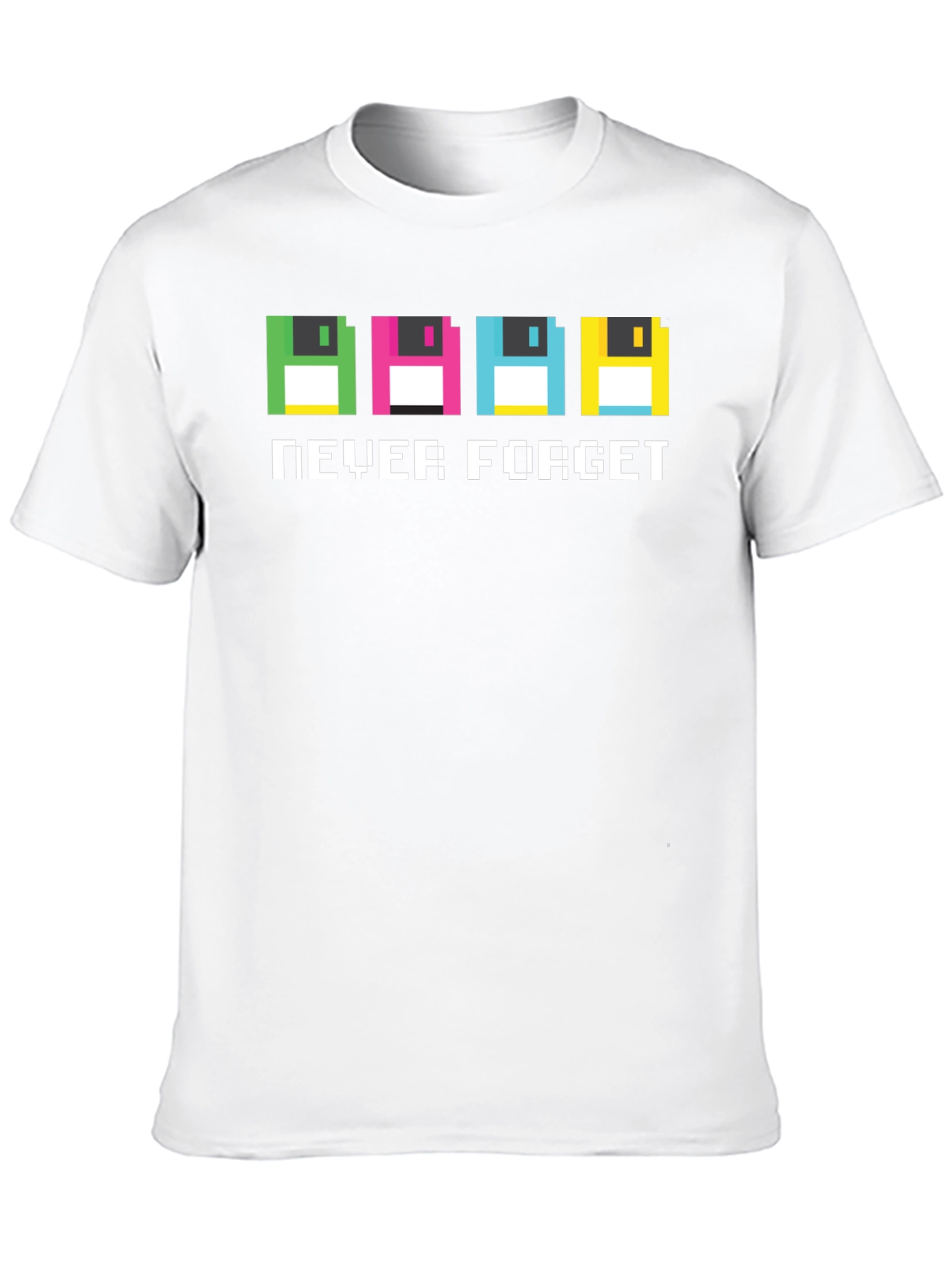 Retro Pixel Floppy Disk T-Shirt - Never Forget