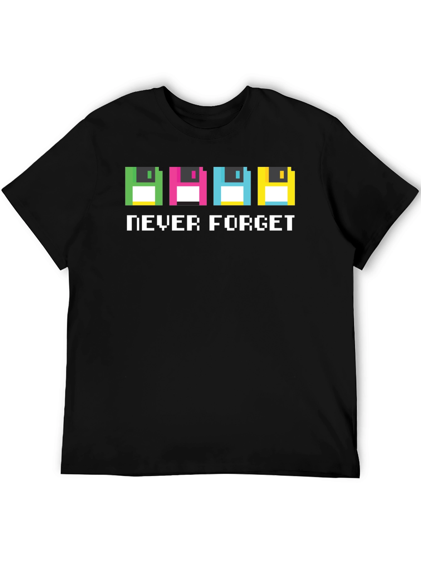 Retro Pixel Floppy Disk T-Shirt - Never Forget