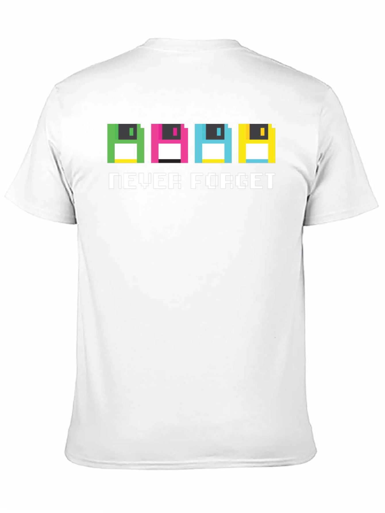 Retro Pixel Floppy Disk T-Shirt - Never Forget