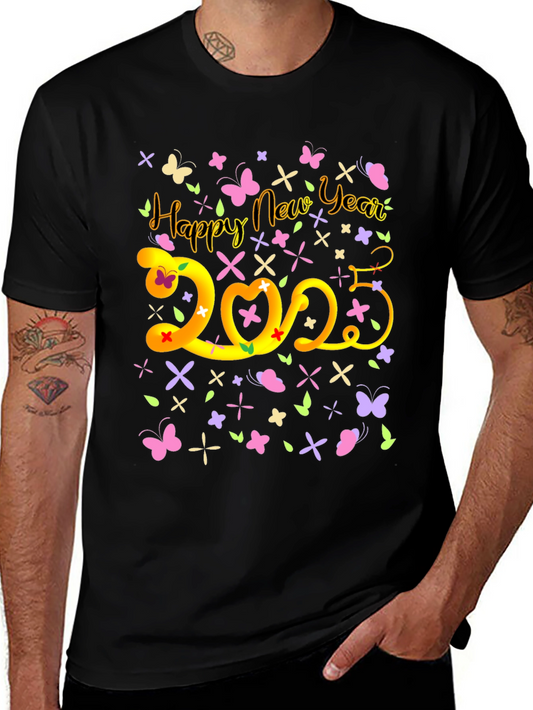 Happy New Year 2023 T-Shirt Butterfly Graphic Tee