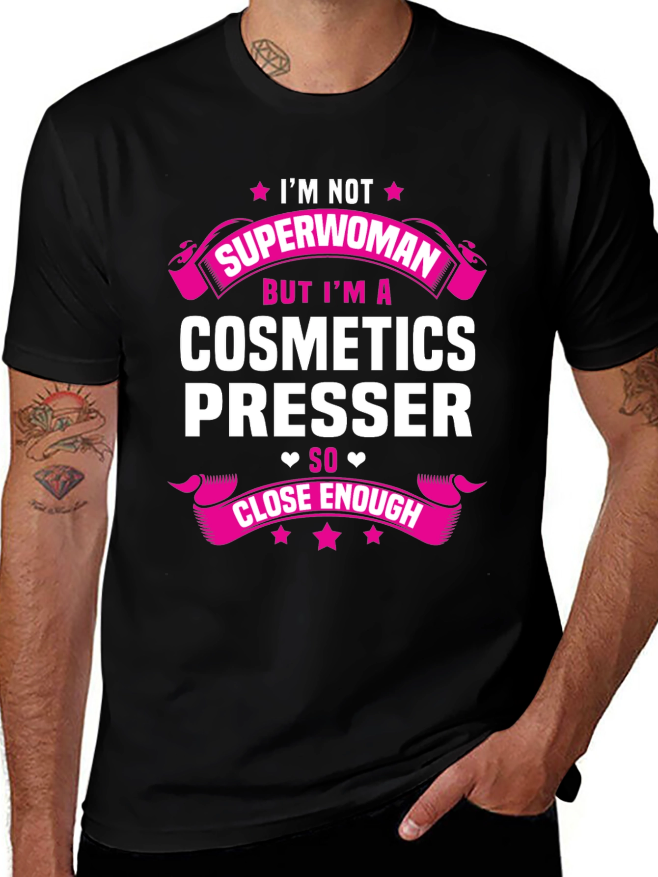 Cosmetics Presser T-Shirt - Superwoman Funny Gift Tee