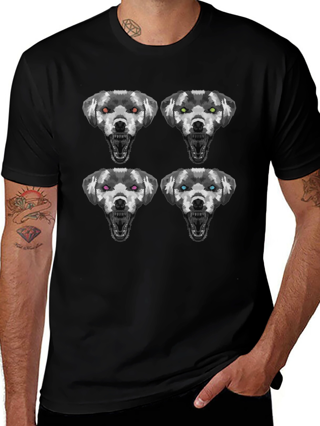 Mens Graphic Tee - Dog Pattern