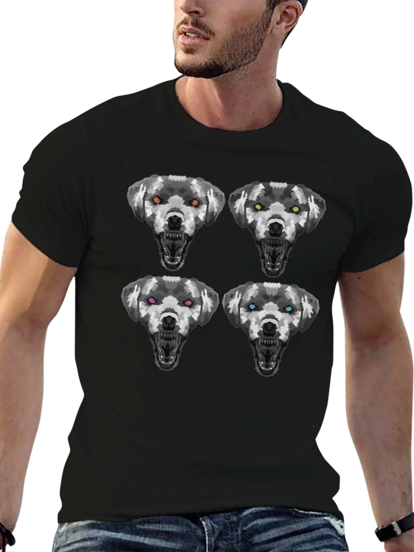 Mens Graphic Tee - Dog Pattern