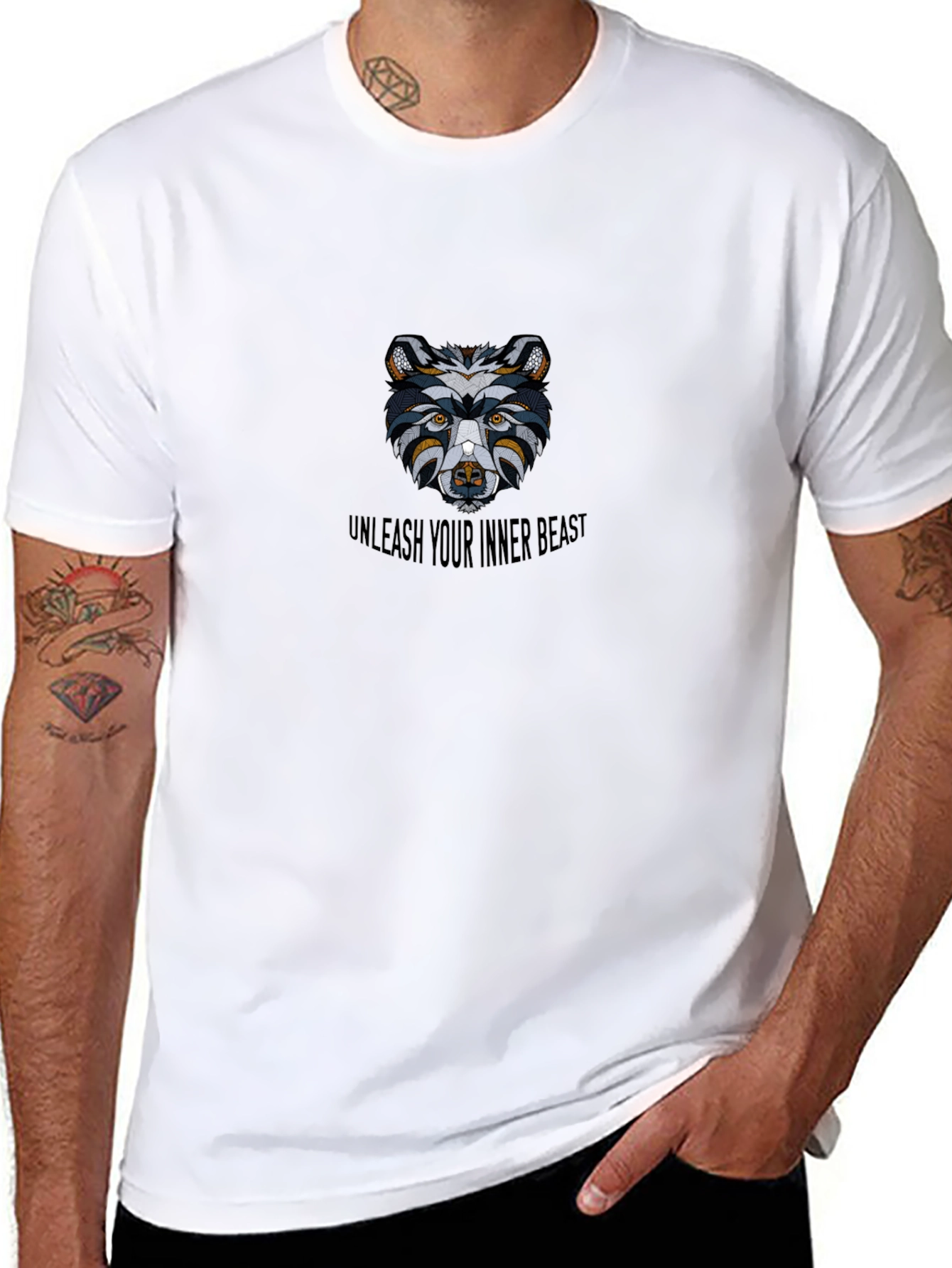 Unleash Inner Beast Black Graphic Tee