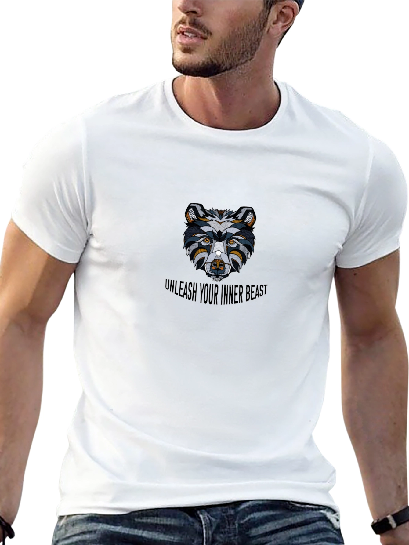Unleash Inner Beast Black Graphic Tee