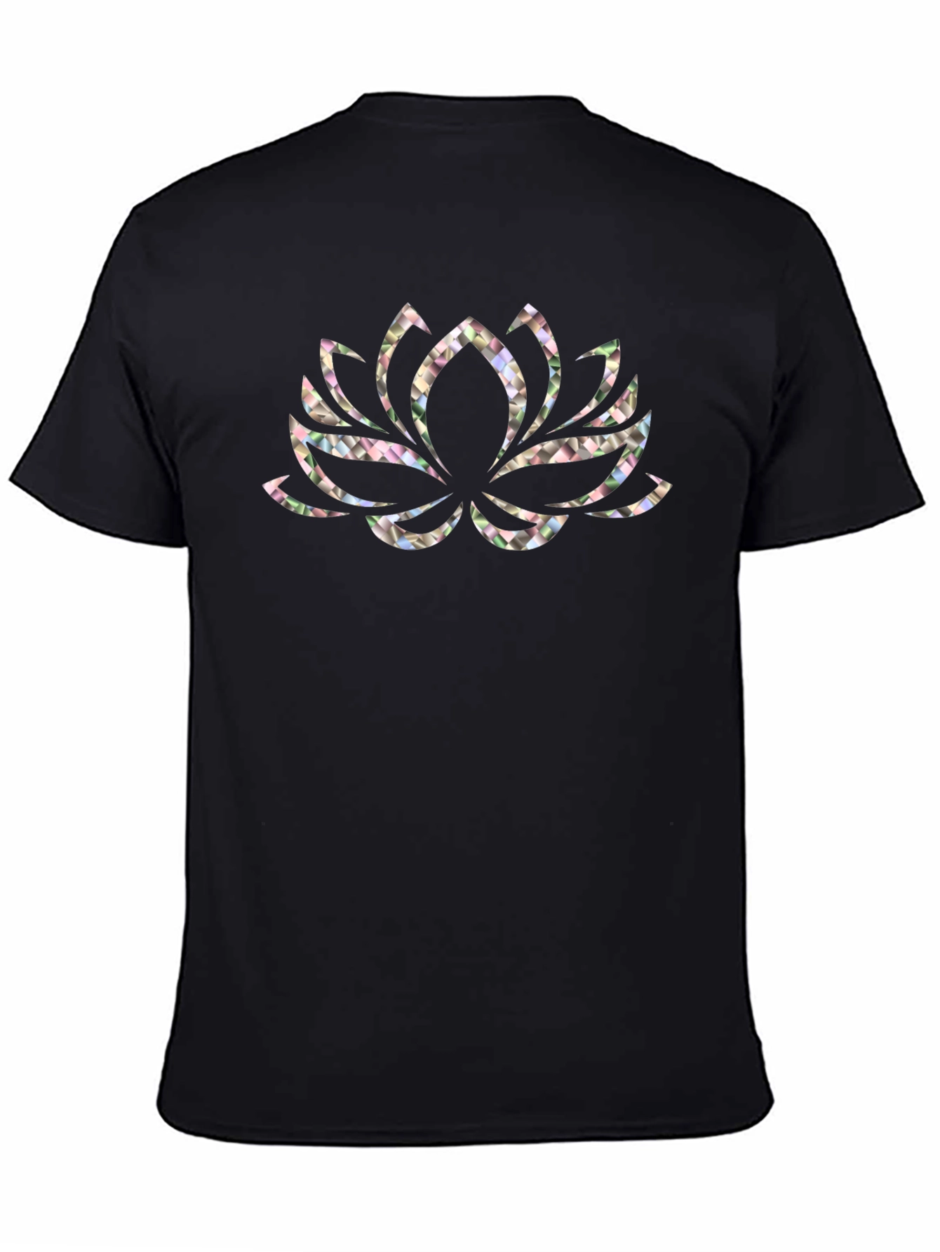 Lotus Flower Graphic Black T-Shirt