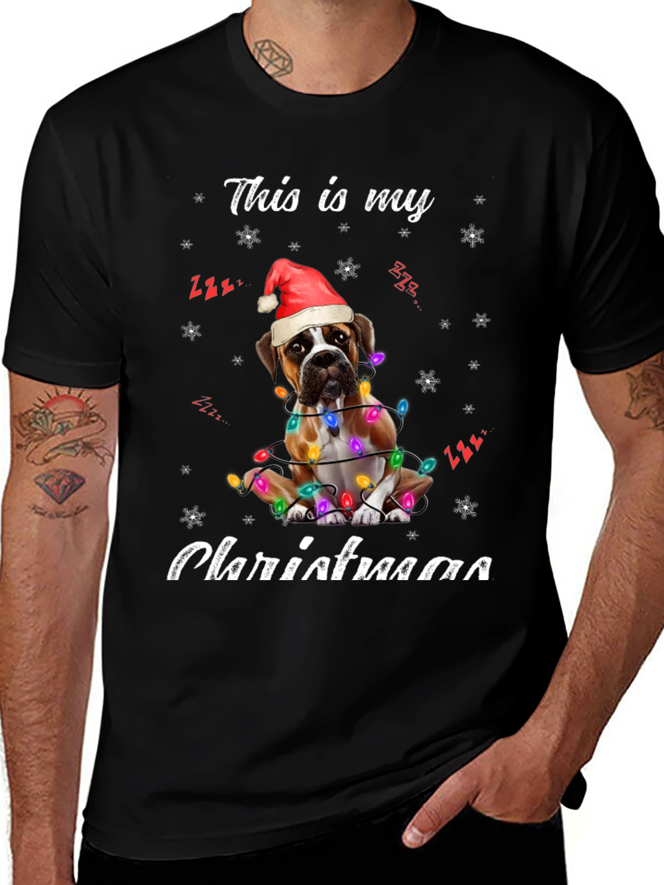 Boxer Dog Christmas T-Shirt