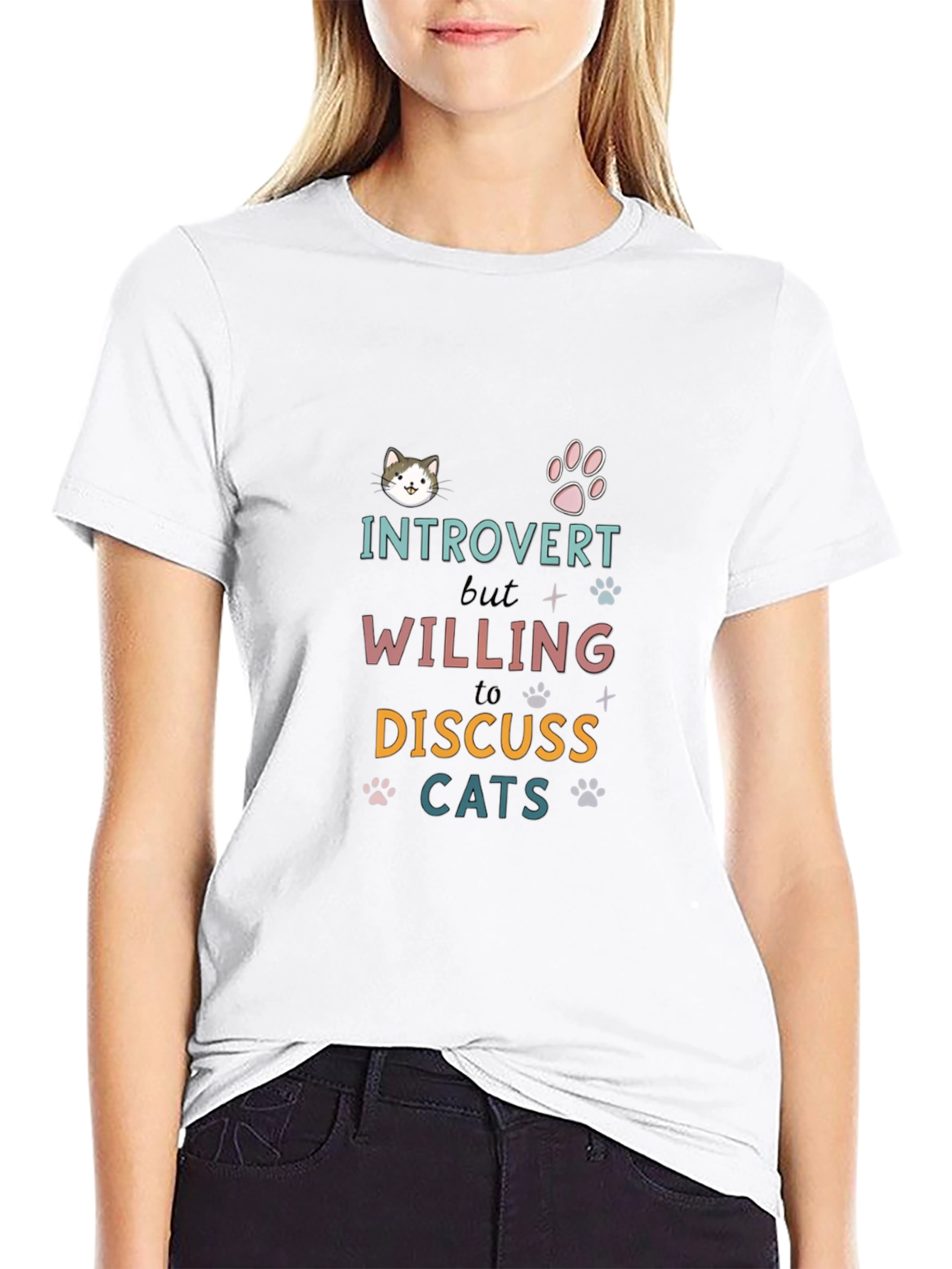 Introvert Cat Lover T-Shirt - Discuss Cats!