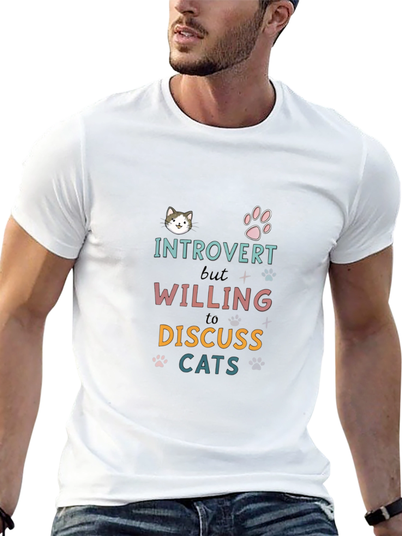 Introvert Cat Lover T-Shirt - Discuss Cats!
