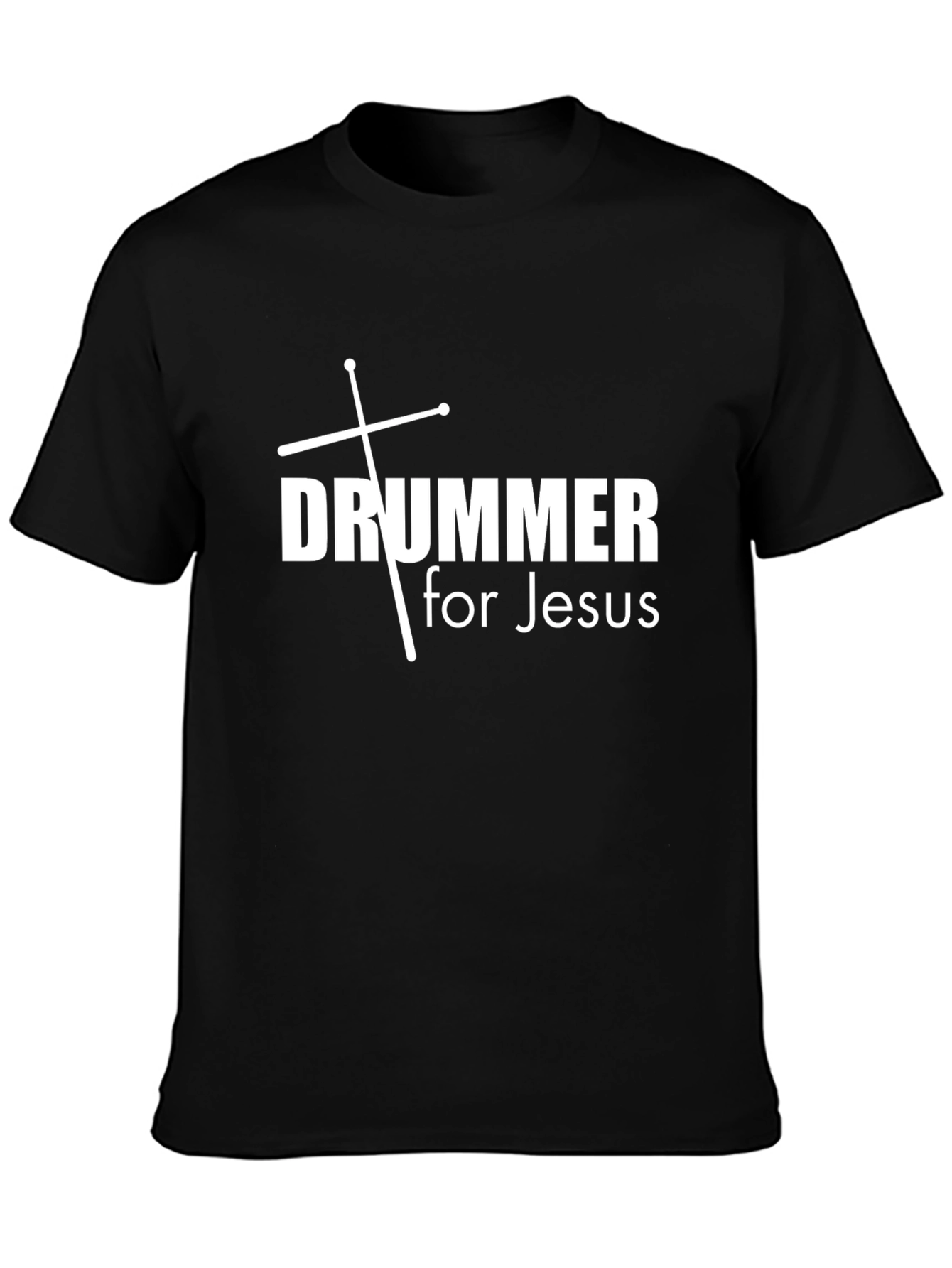 Drummer for Jesus Black T-Shirt Christian Music