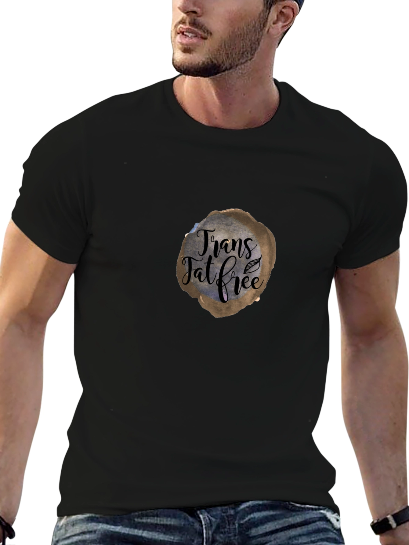 Trans Fat Free Graphic Tee - Unisex Black T-Shirt