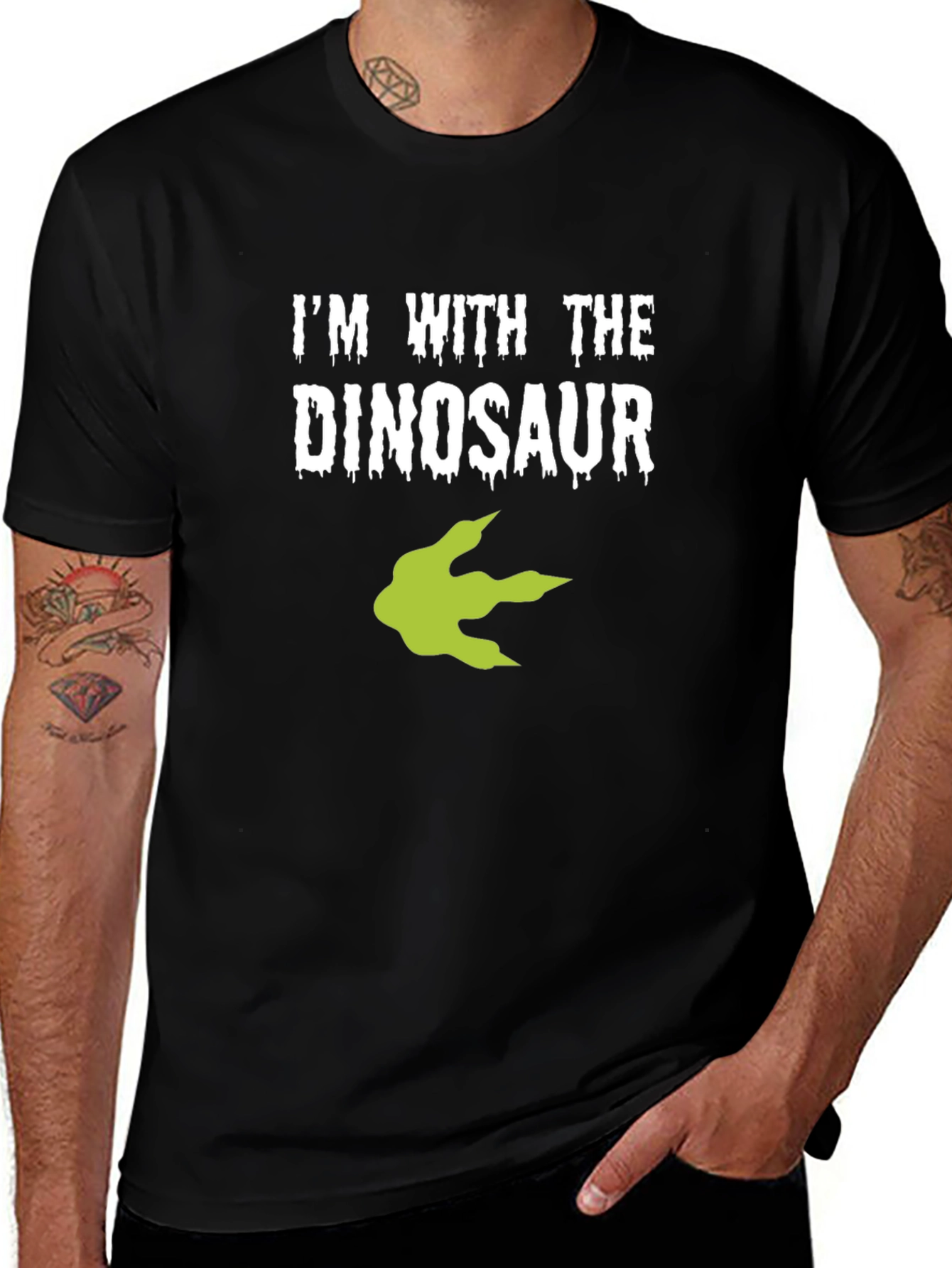 Im With The Dinosaur T-Shirt - Black