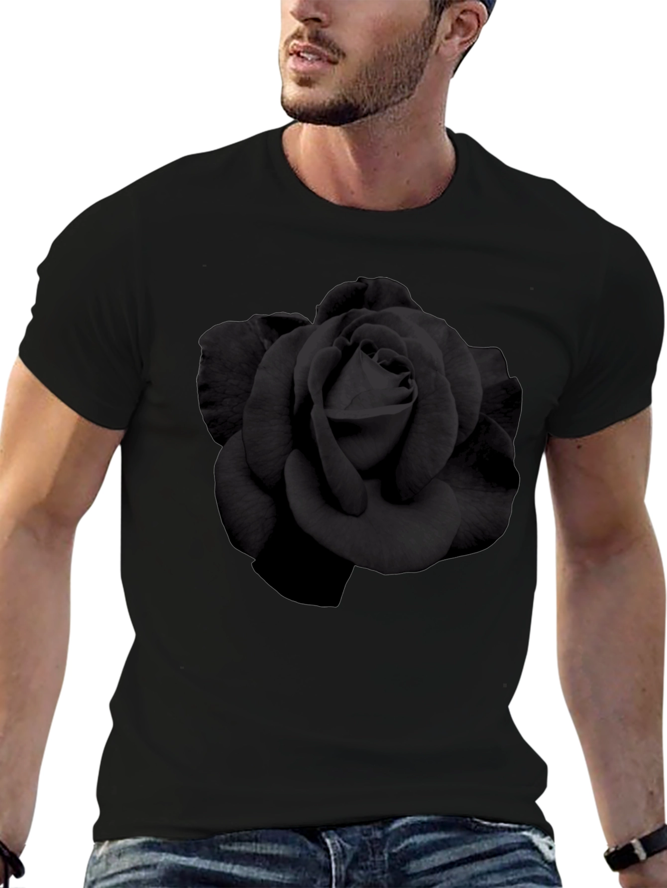 Black Rose Graphic T-Shirt - Mens Fashion Tee